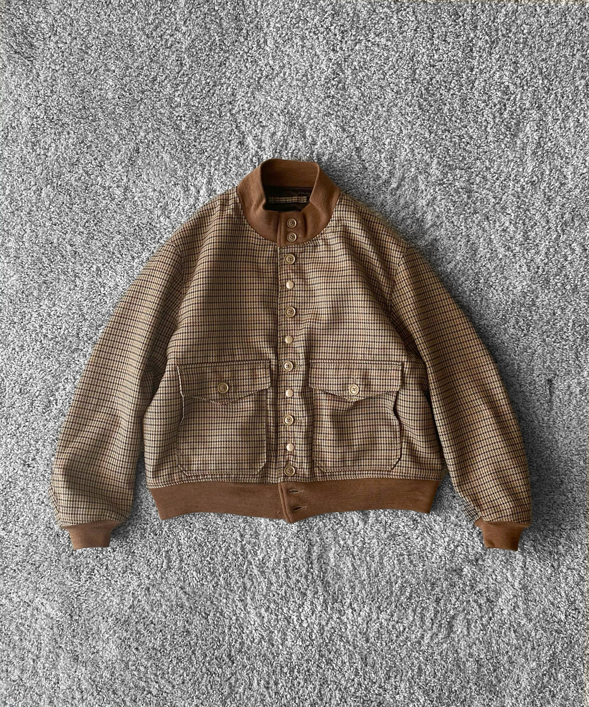 ENGINEERED GARMENTS A-1 jacket - polyester gunclub check "BROWN"