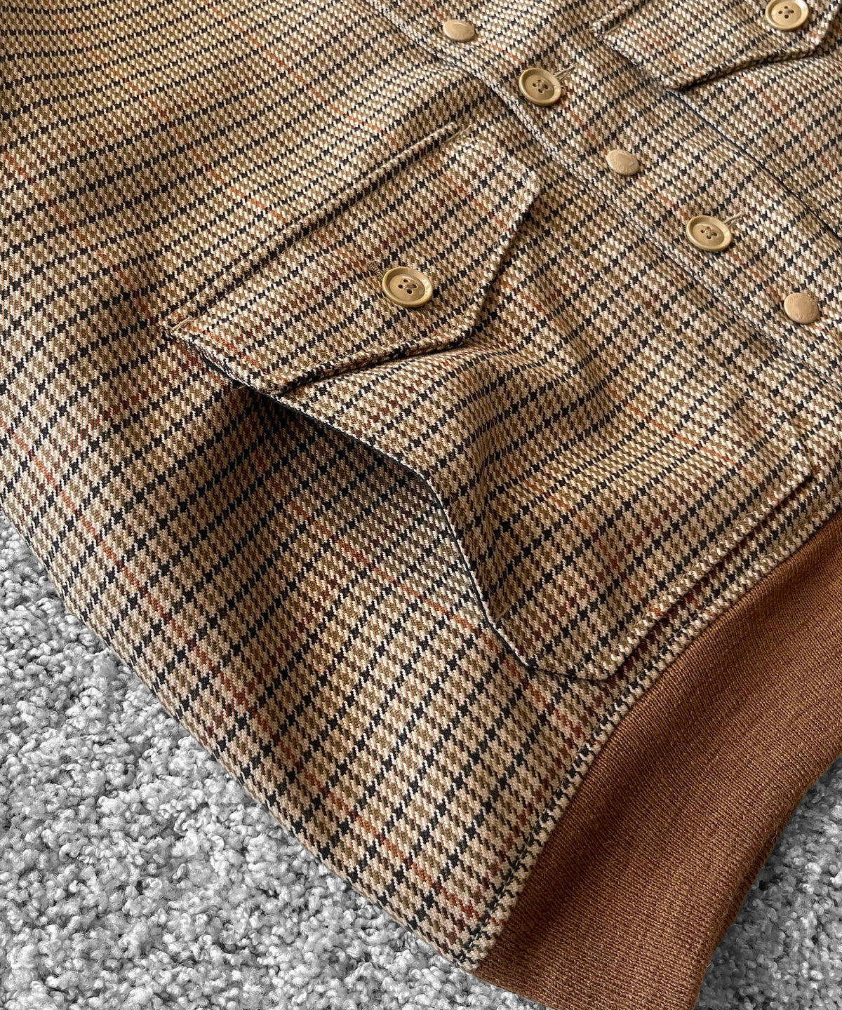 ENGINEERED GARMENTS A-1 jacket - polyester gunclub check "BROWN"