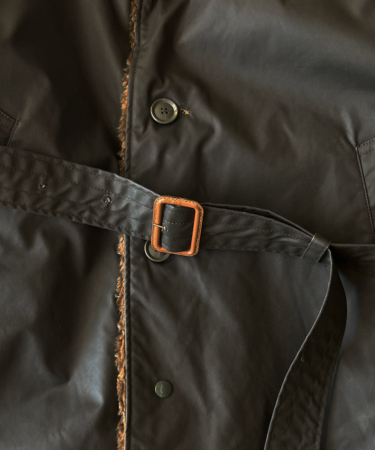 ENGINEERED GARMENTS Shawl collar rev. coat - coatedcloth "BROWN"