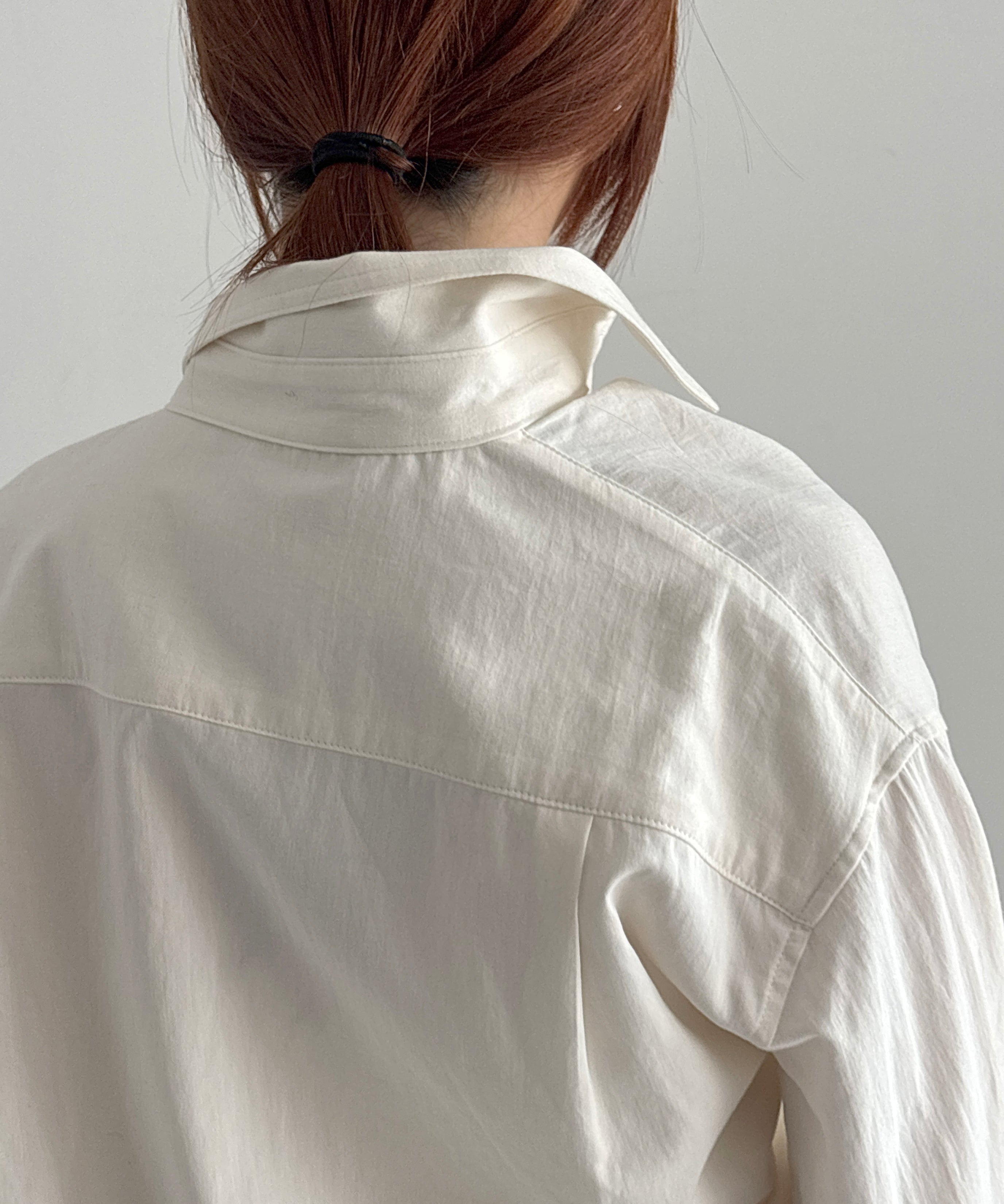 ULIKASANCTUS Half-hidden placket shirts "CREAM"