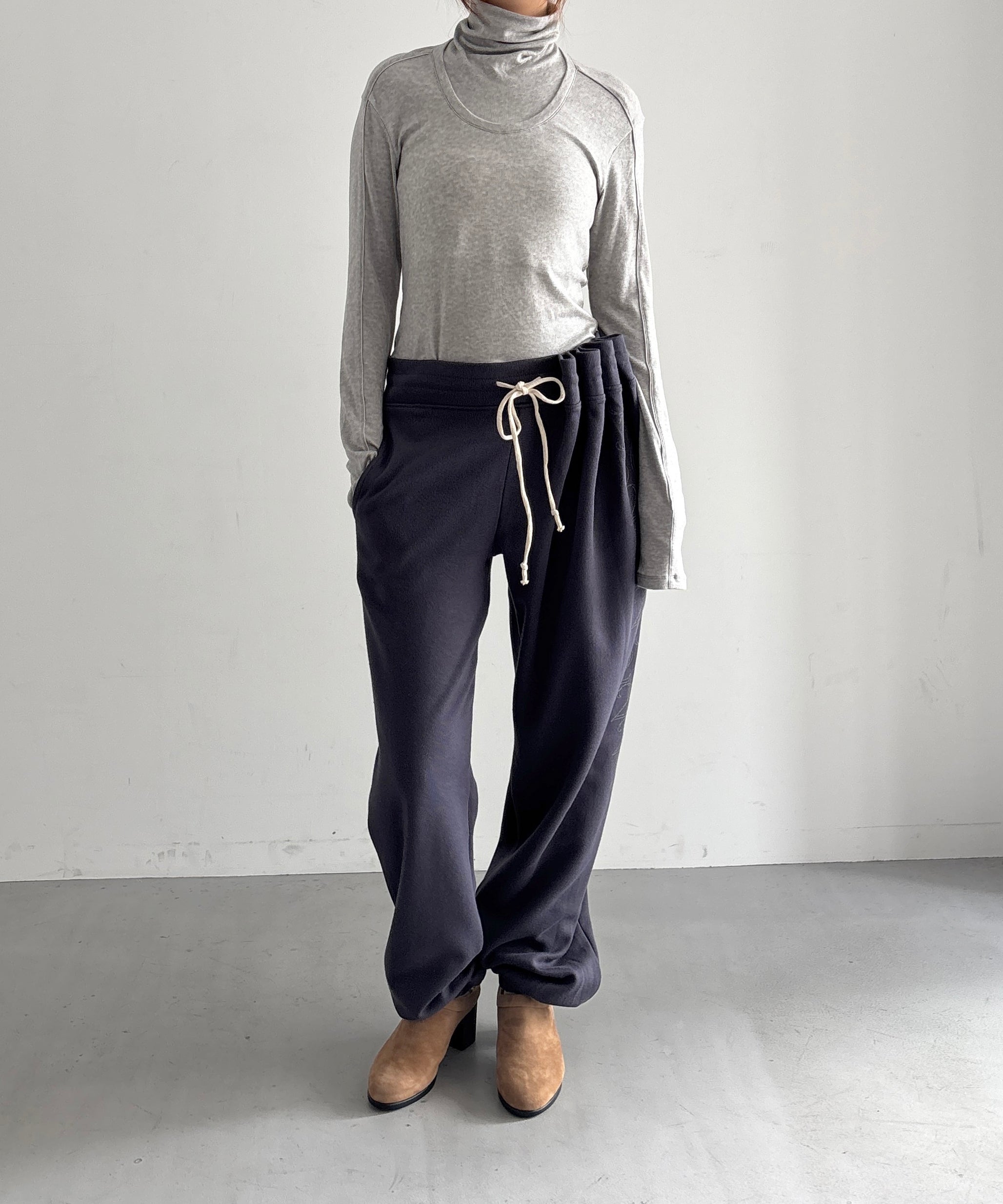 ULIKASANCTUS Curtain jersey pants "NAVY" XS S