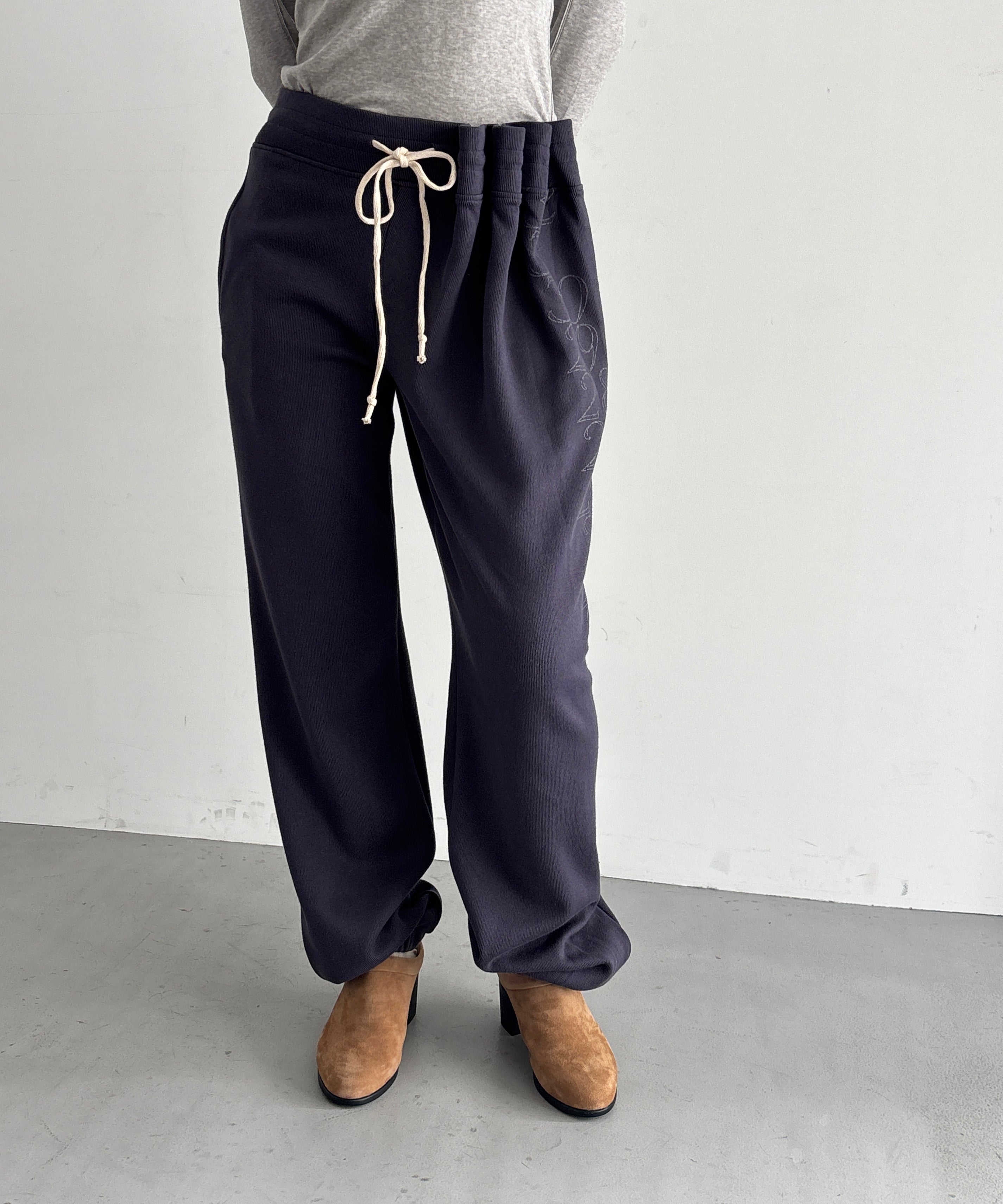 ULIKASANCTUS Curtain jersey pants "NAVY" XS S