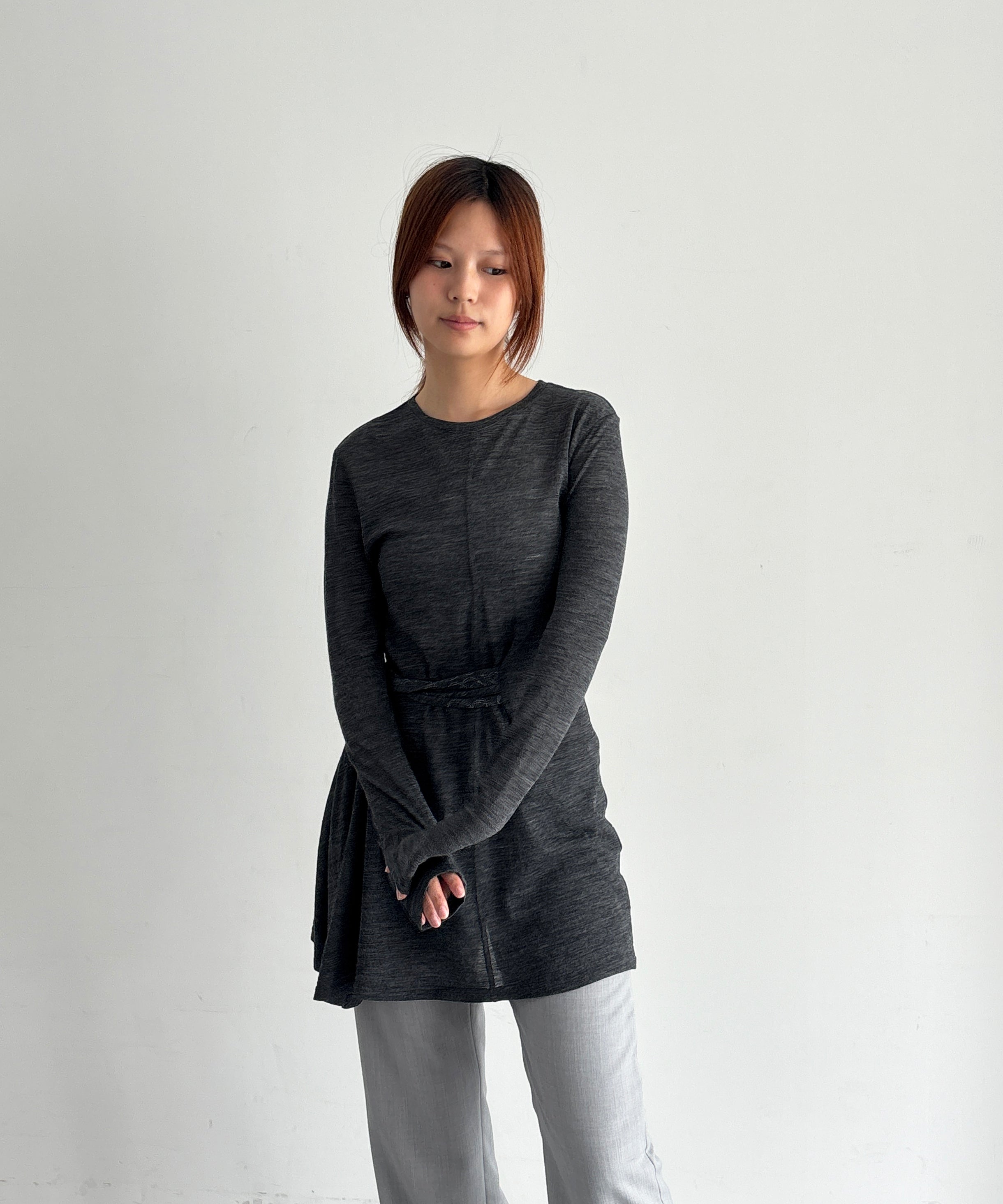 ULIKASANCTUS Lining dress "CHARCOAL"