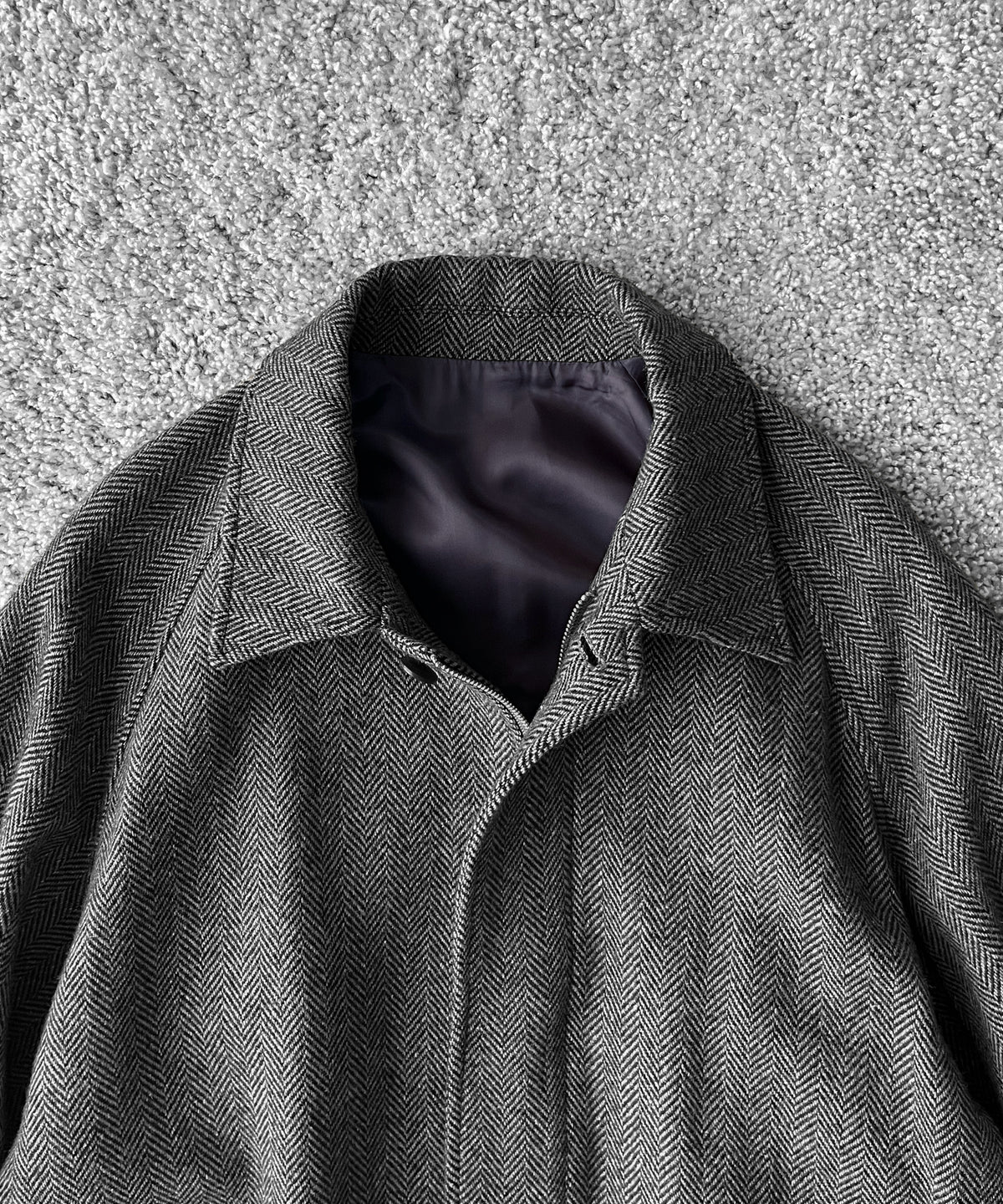 URU Silk napped tweed - zip up blouson "D.GRAY"