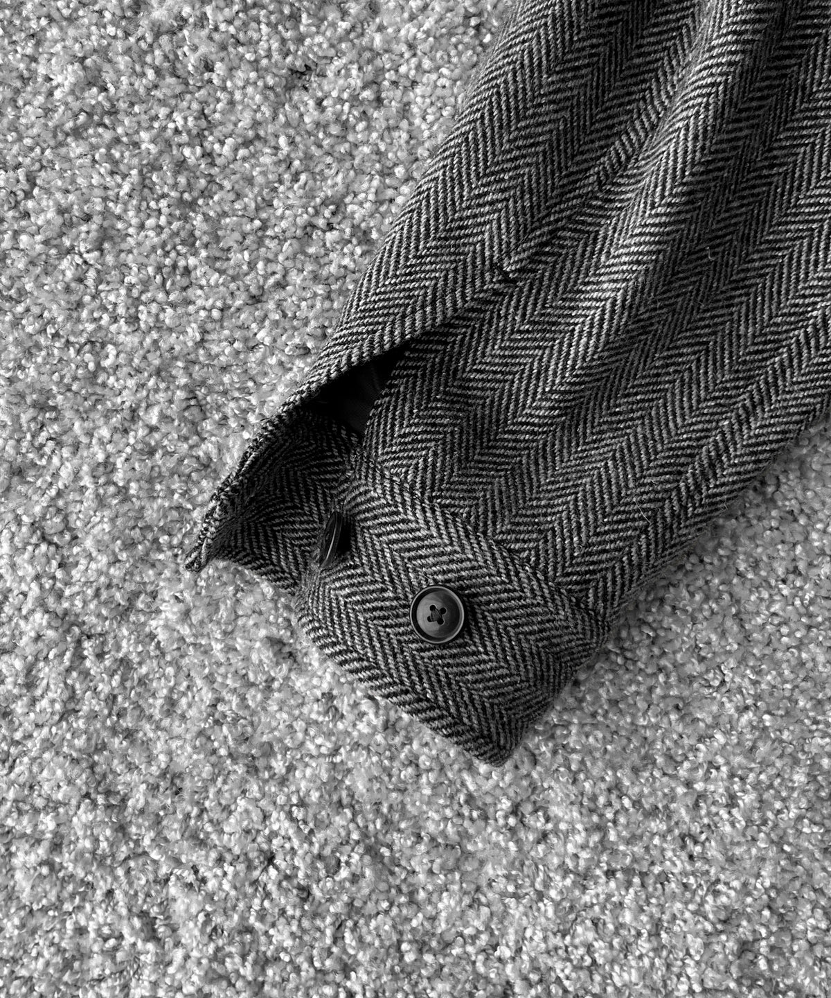 URU Silk napped tweed - zip up blouson "D.GRAY"