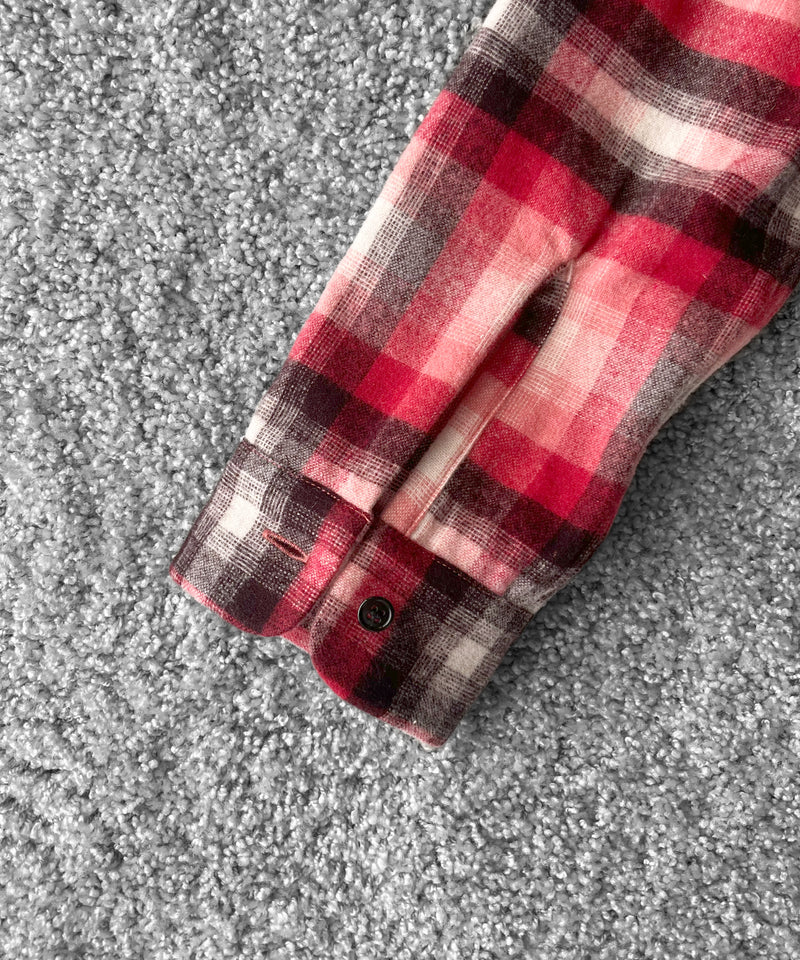 UNUSED Us2583 long sleeve wool check shirt "RED×CHECK"
