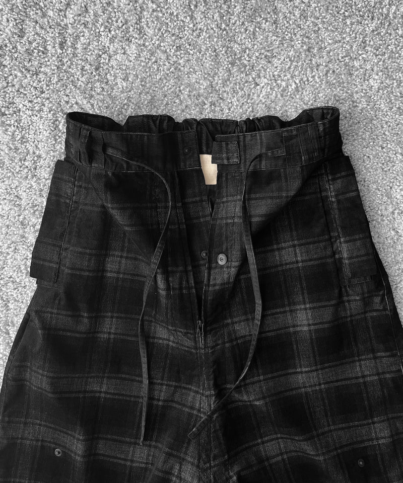JIAN YE Morph yi pants "BLACK CHECK"