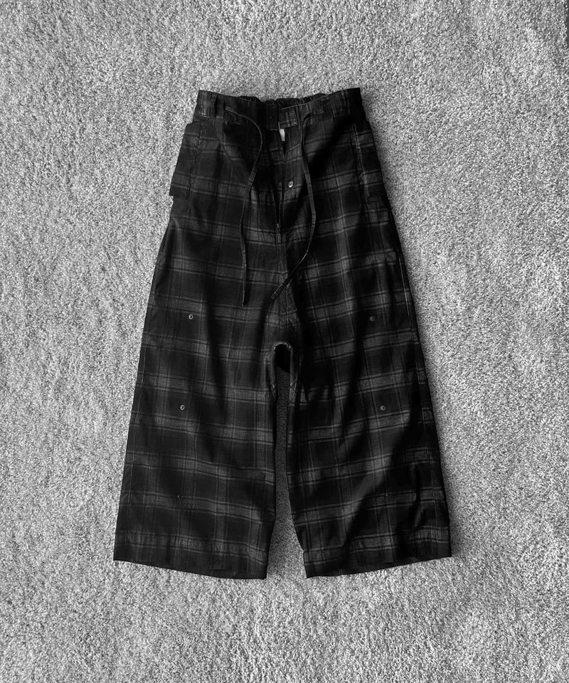 JIAN YE Morph yi pants "BLACK CHECK"