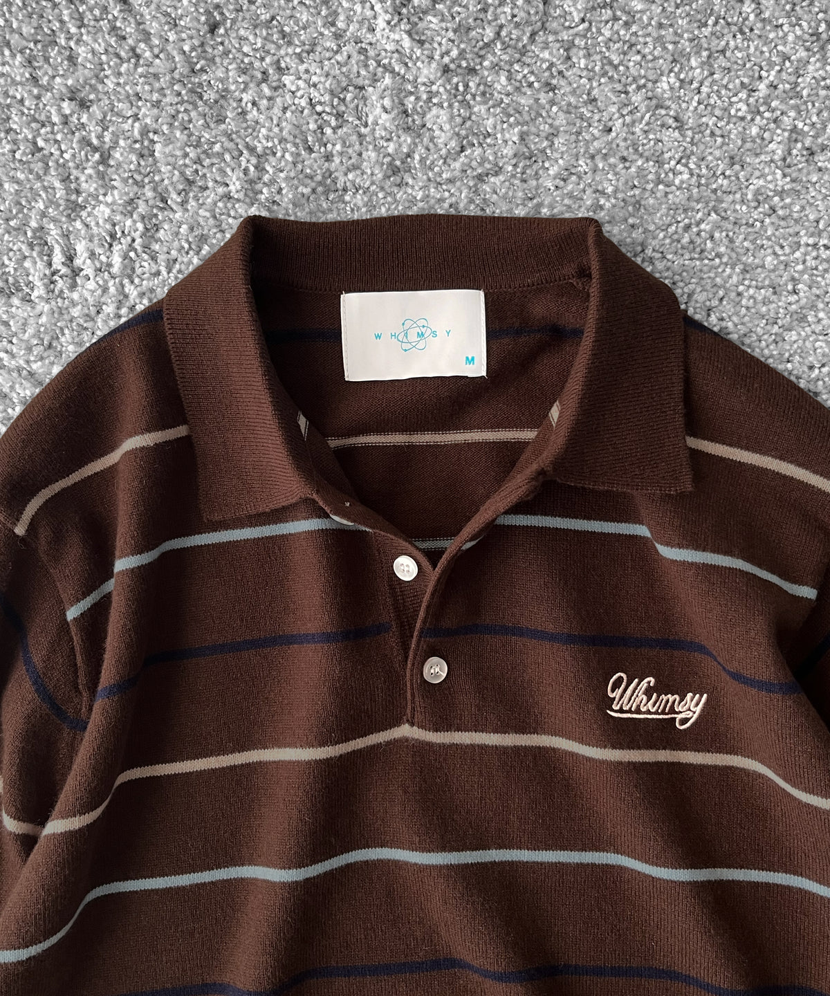 Whimsy Grandpa knit polo "BROWN"