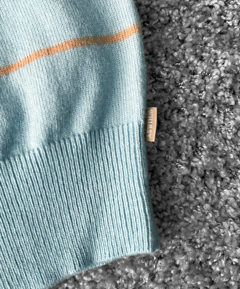 Whimsy Grandpa knit polo "LIGHT BLUE"