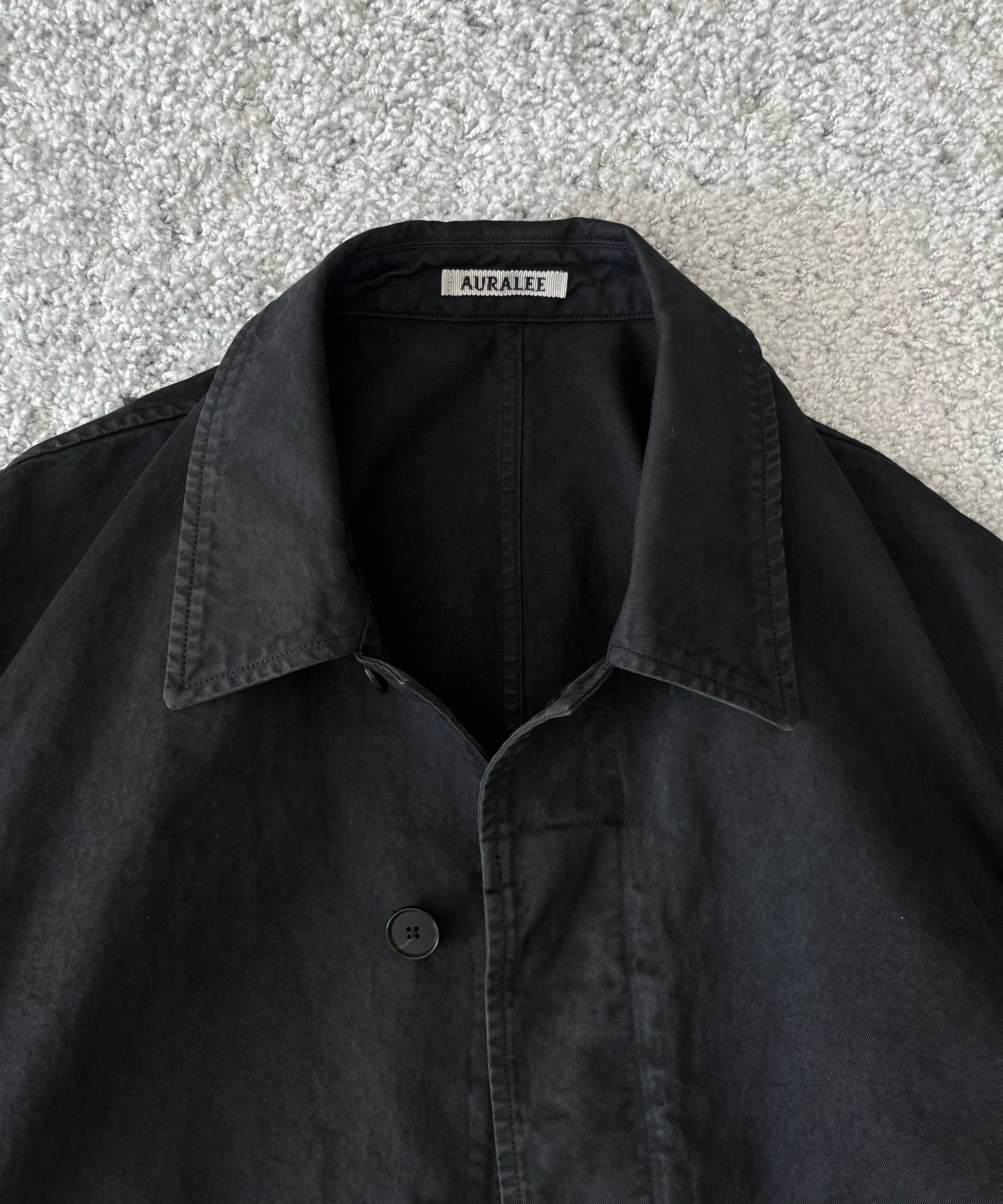 AURALEE Garment-dyed finx light chino blouson "BLACK"