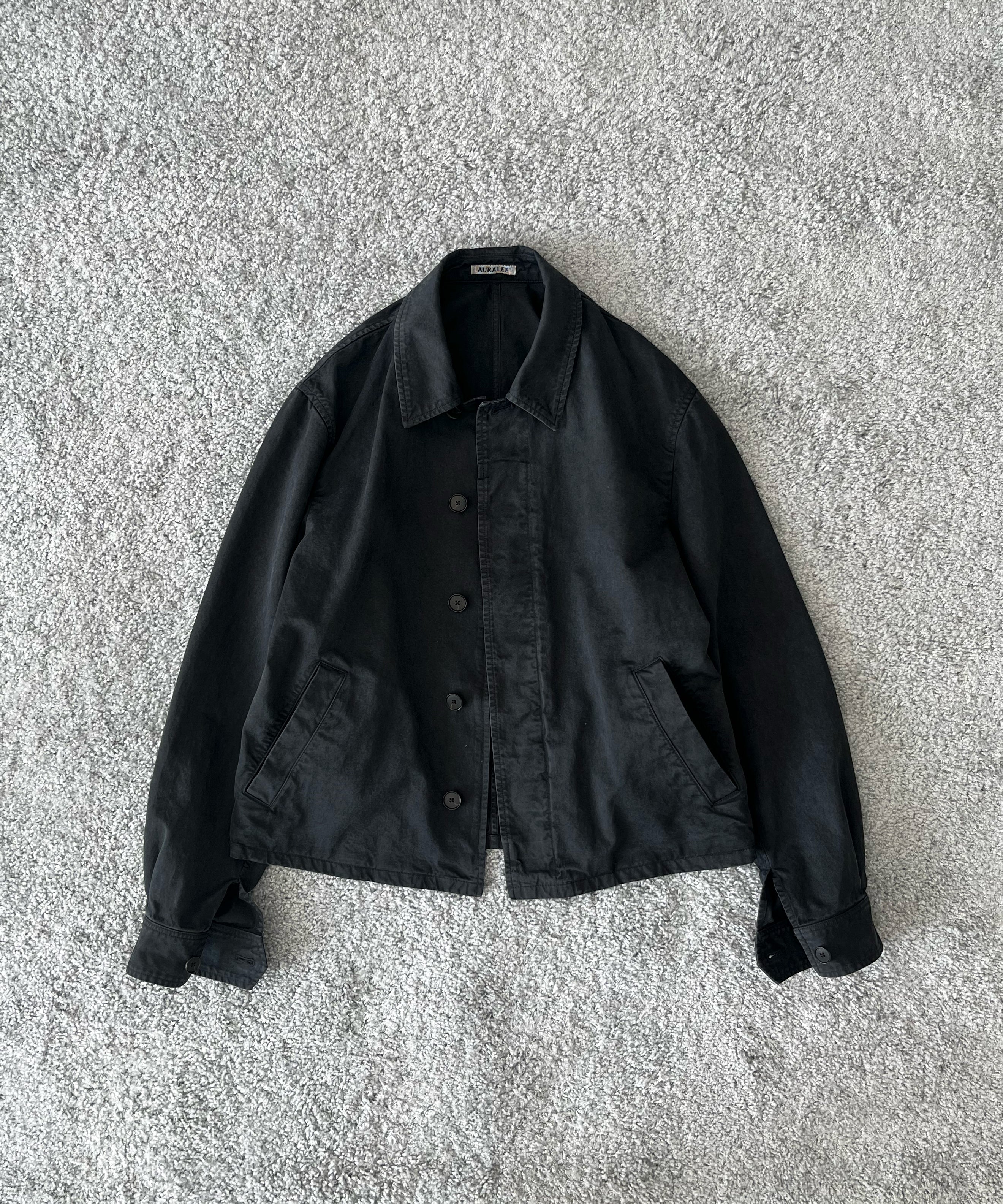 AURALEE Garment-dyed finx light chino blouson "BLACK"