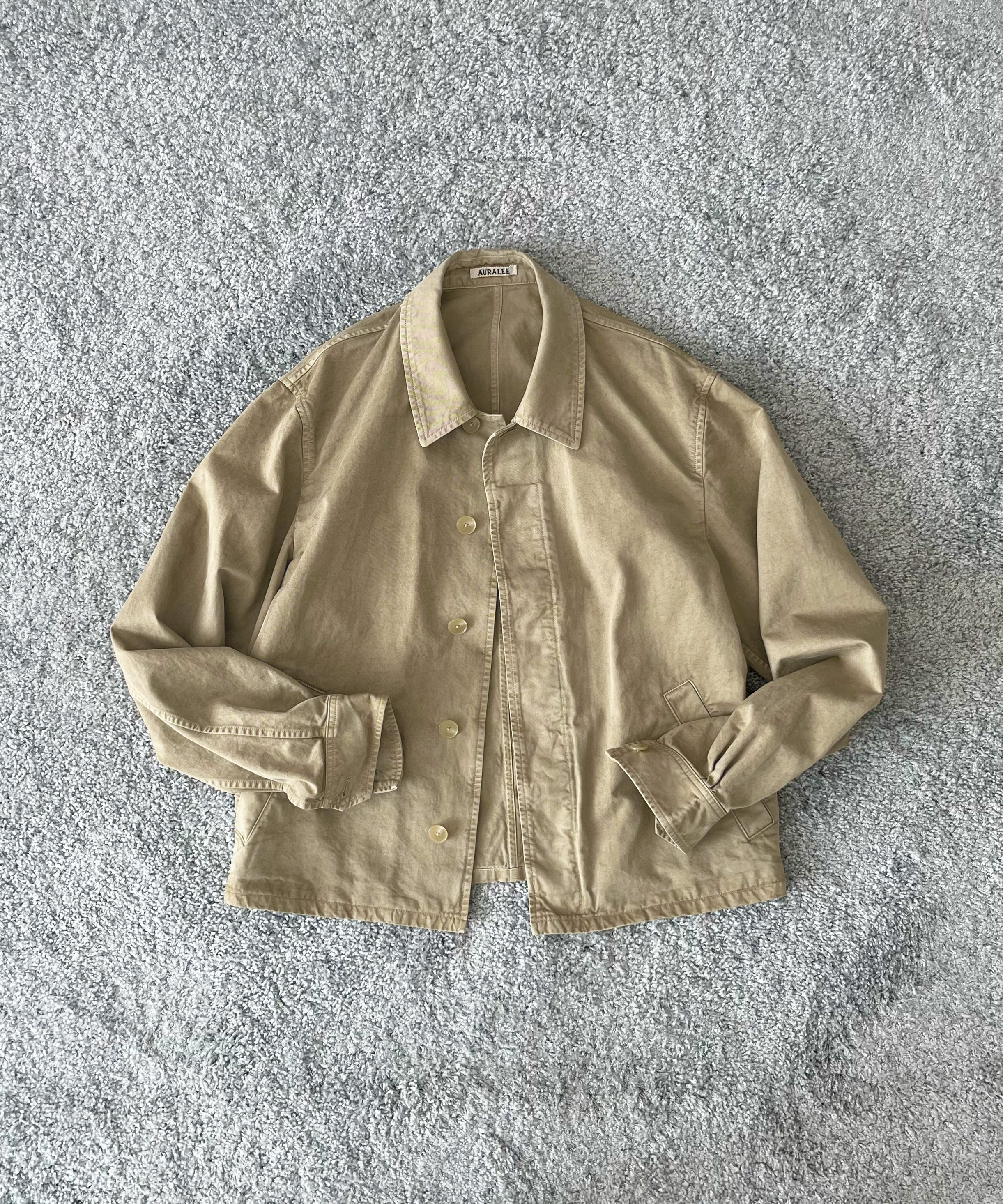 AURALEE Garment-dyed finx light chino blouson "BLACK"