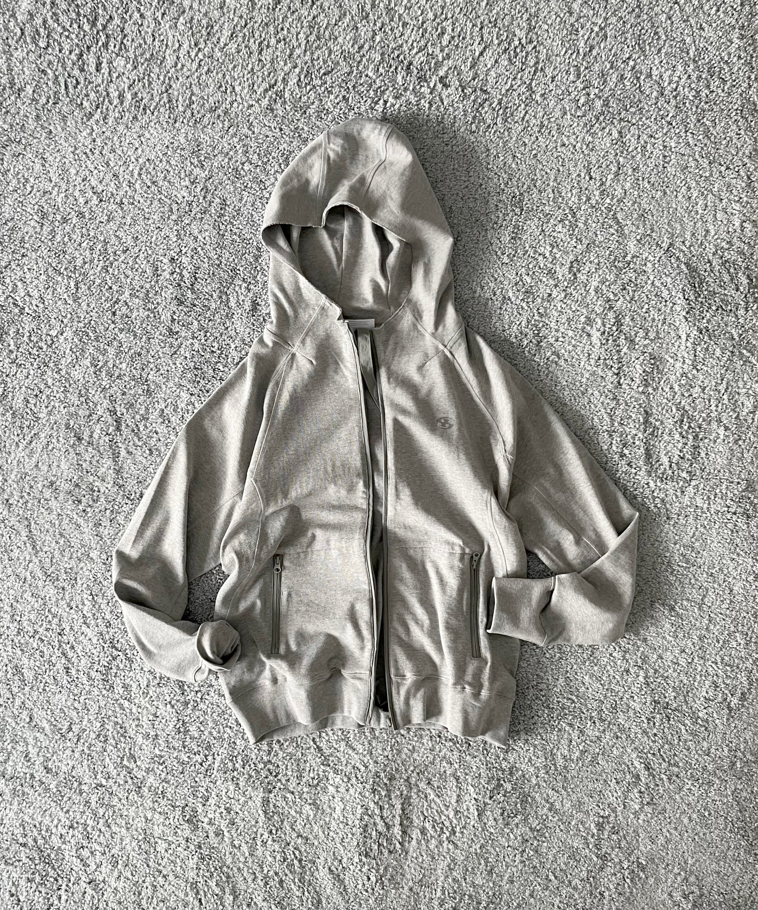 SAN SAN GEAR Sling zip-up hoodie "MELANGE GREY"
