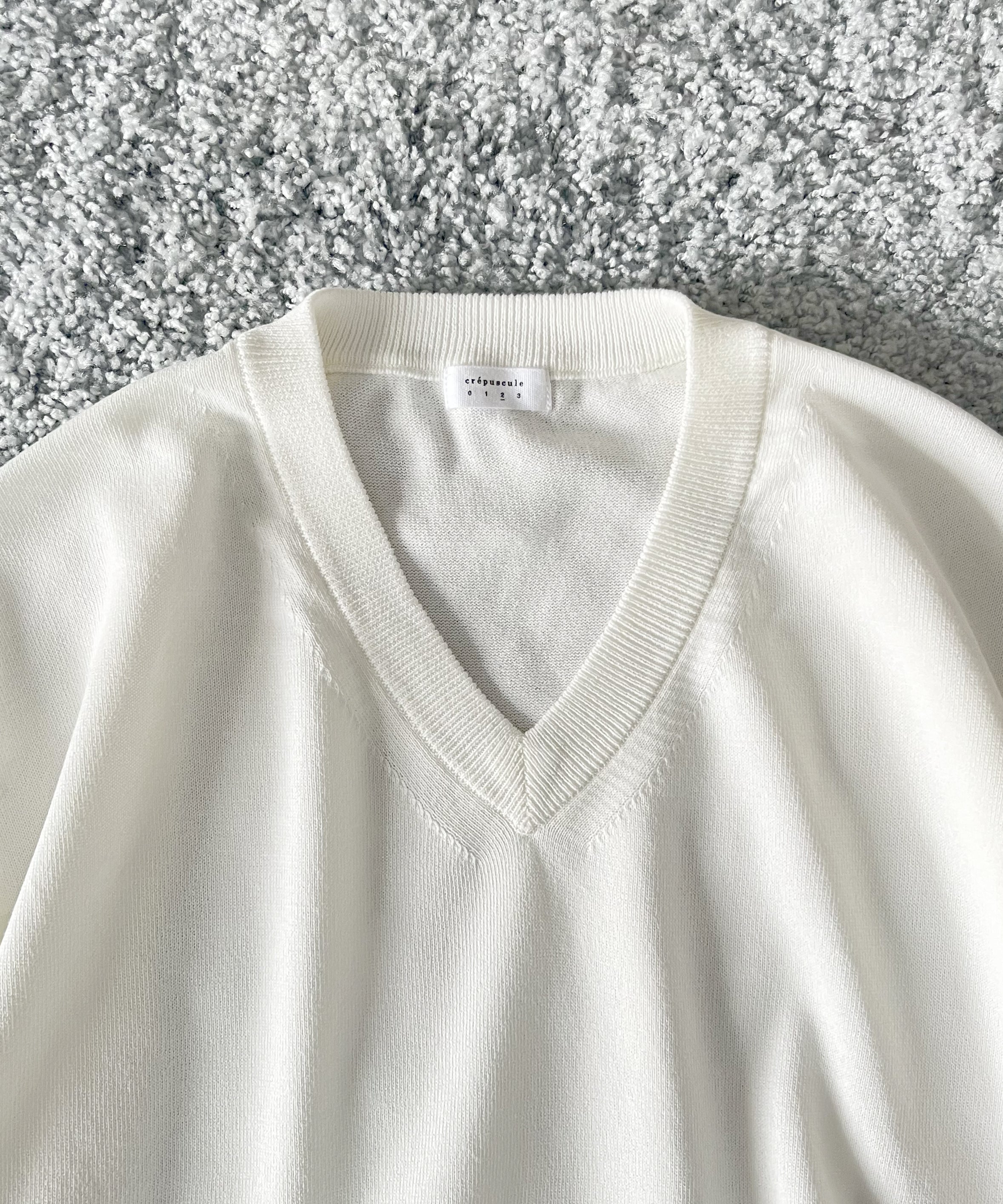 【EXCLUSIVE】crepuscule Washi v/n pullover "WHITE"