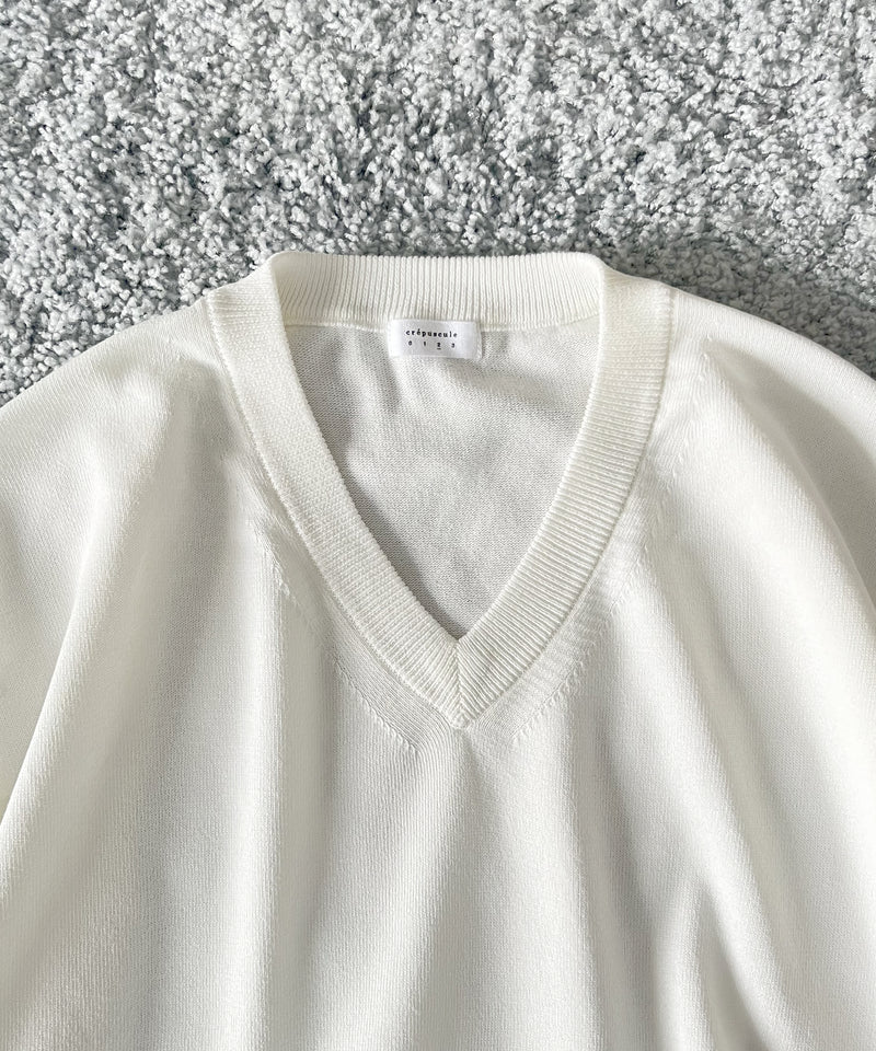 【EXCLUSIVE】crepuscule Washi v/n pullover "WHITE"