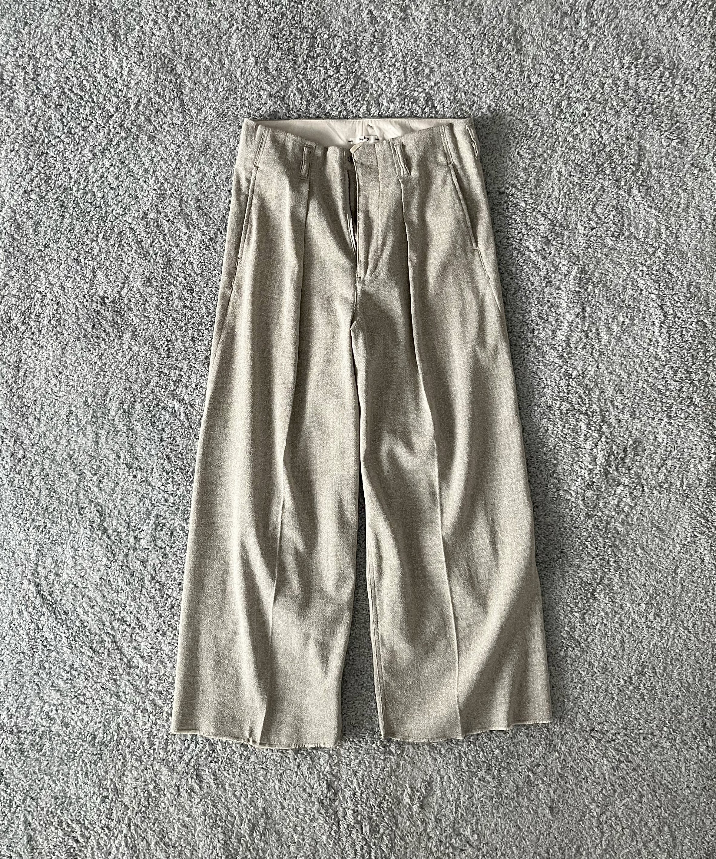 saby Tuck-baggy type 3 - bishu japan silk linen fab -  "OFF×CREAM GRY"