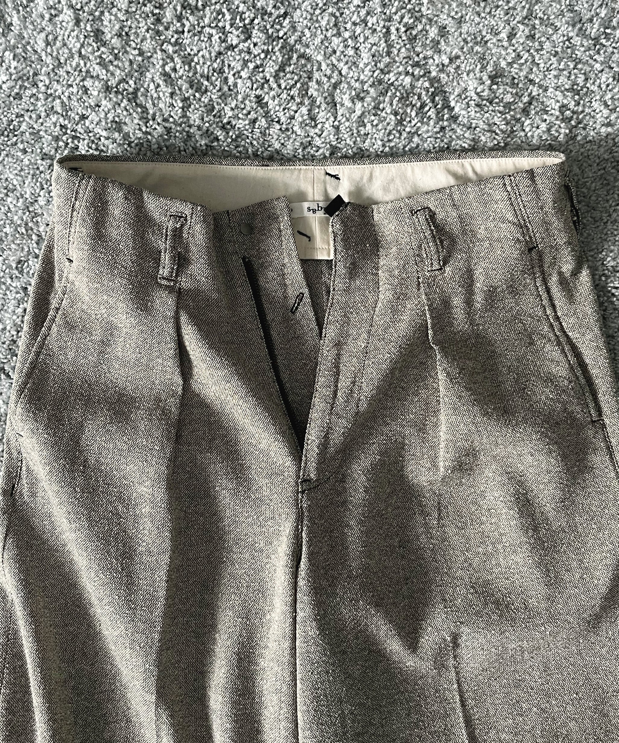 saby Tuck-baggy type 3 - bishu japan silk linen fab -  "OFF×BLACK"