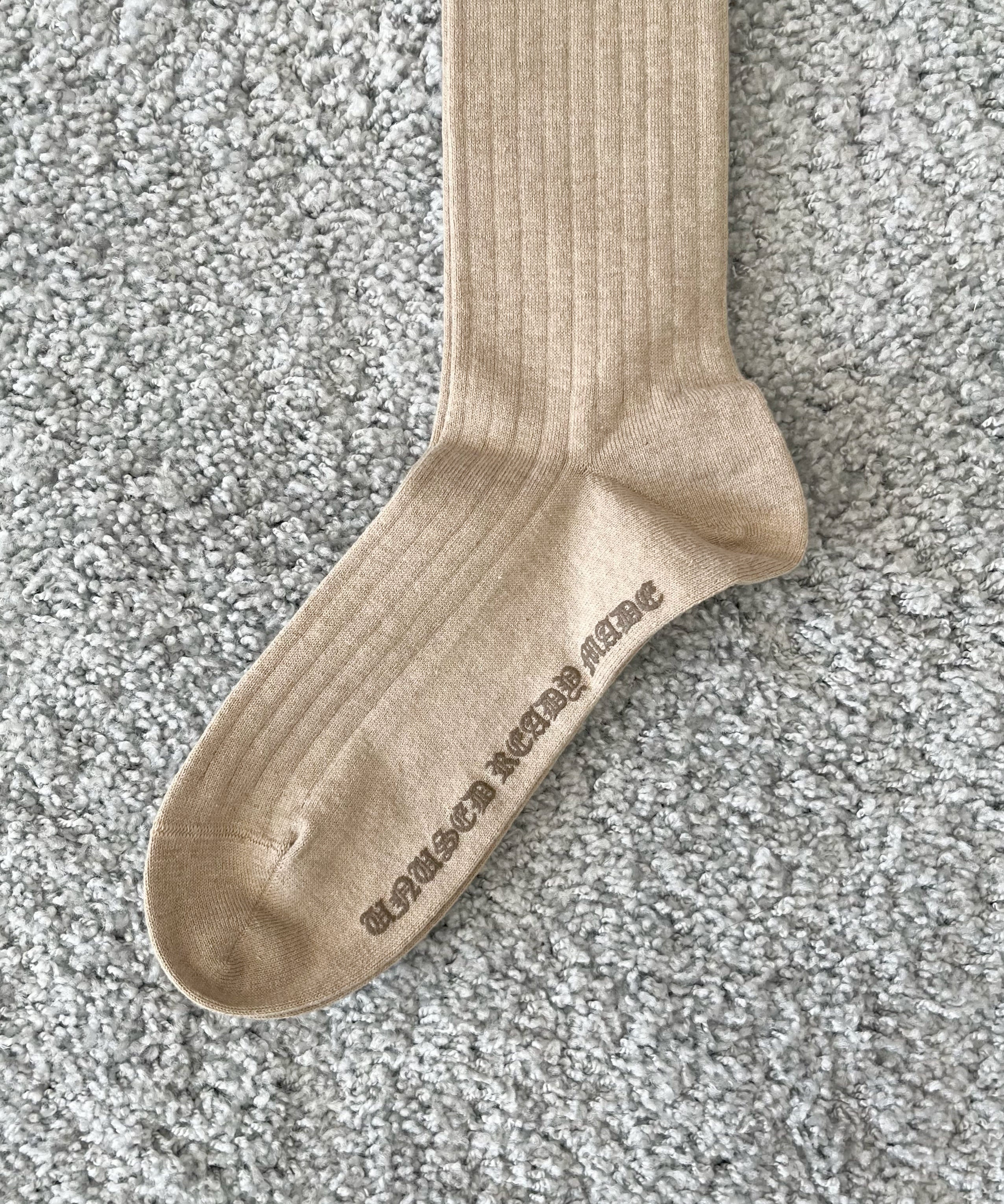 UNUSED Uh0631 Rib socks "BEIGE"