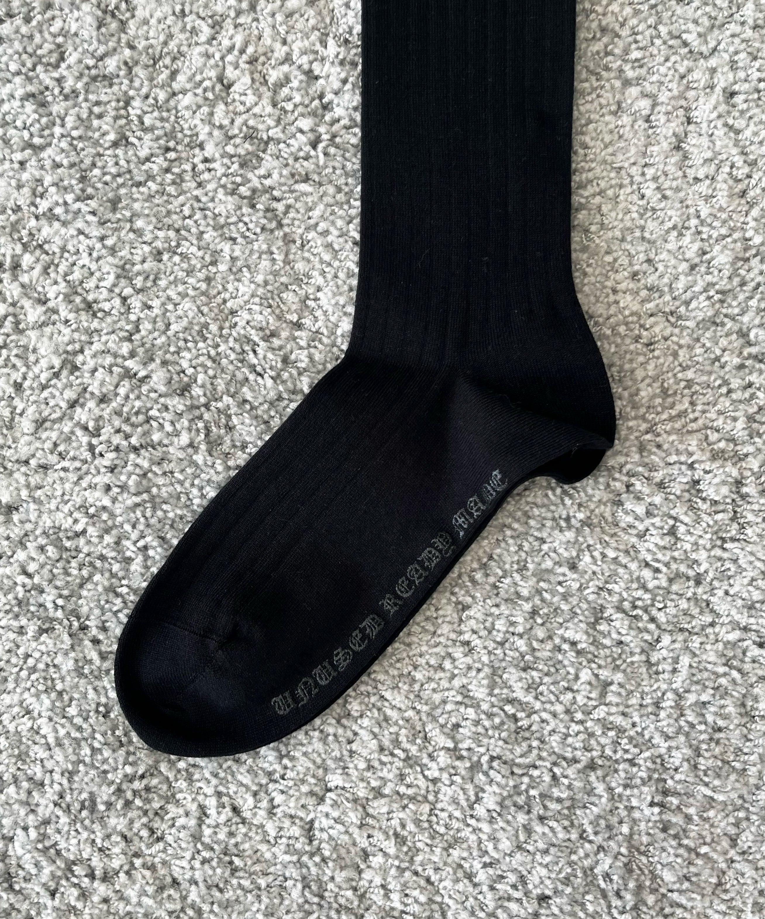 UNUSED Uh0631 Rib socks "BLACK"