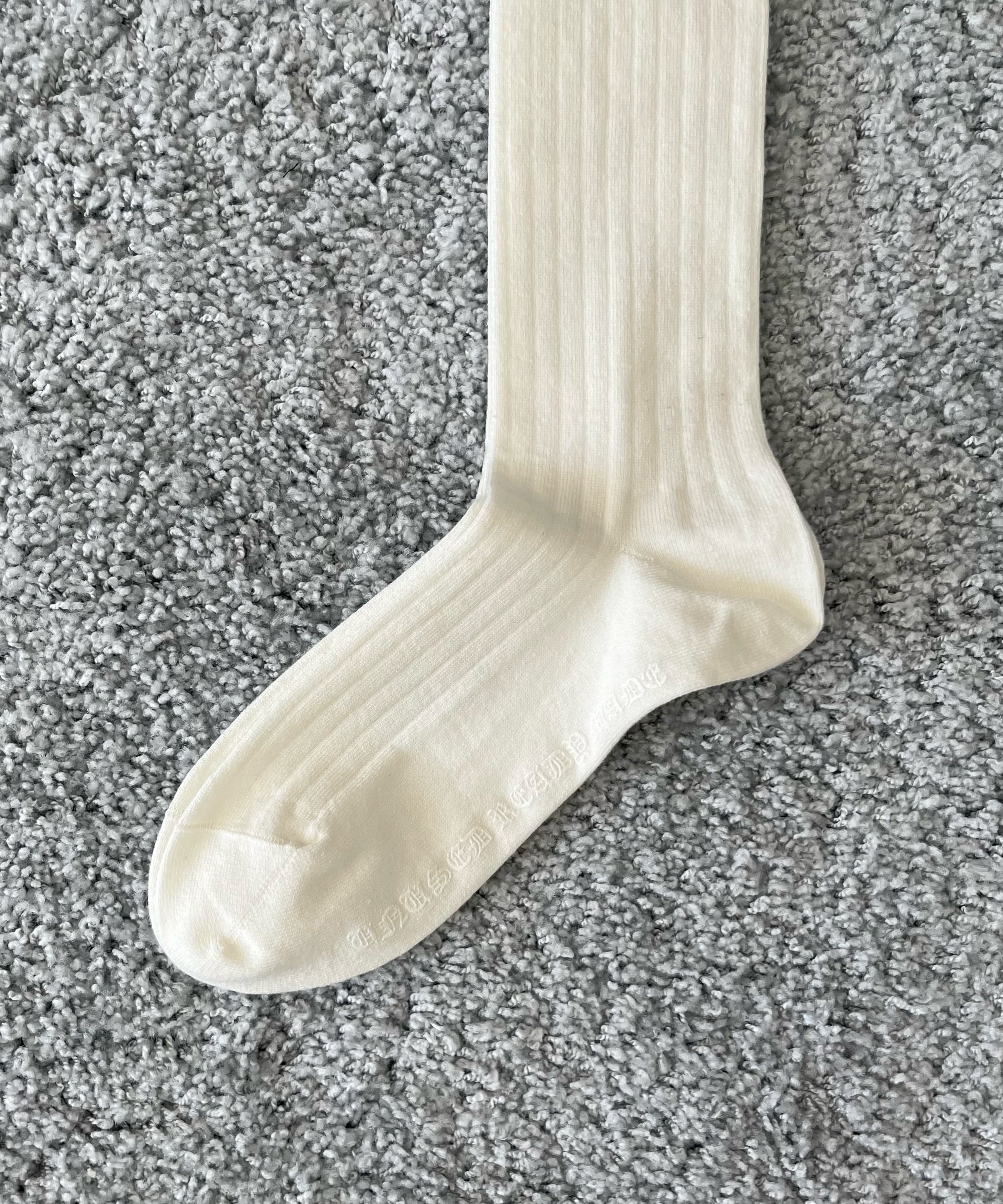 UNUSED Uh0631 Rib socks "OFF WHITE"