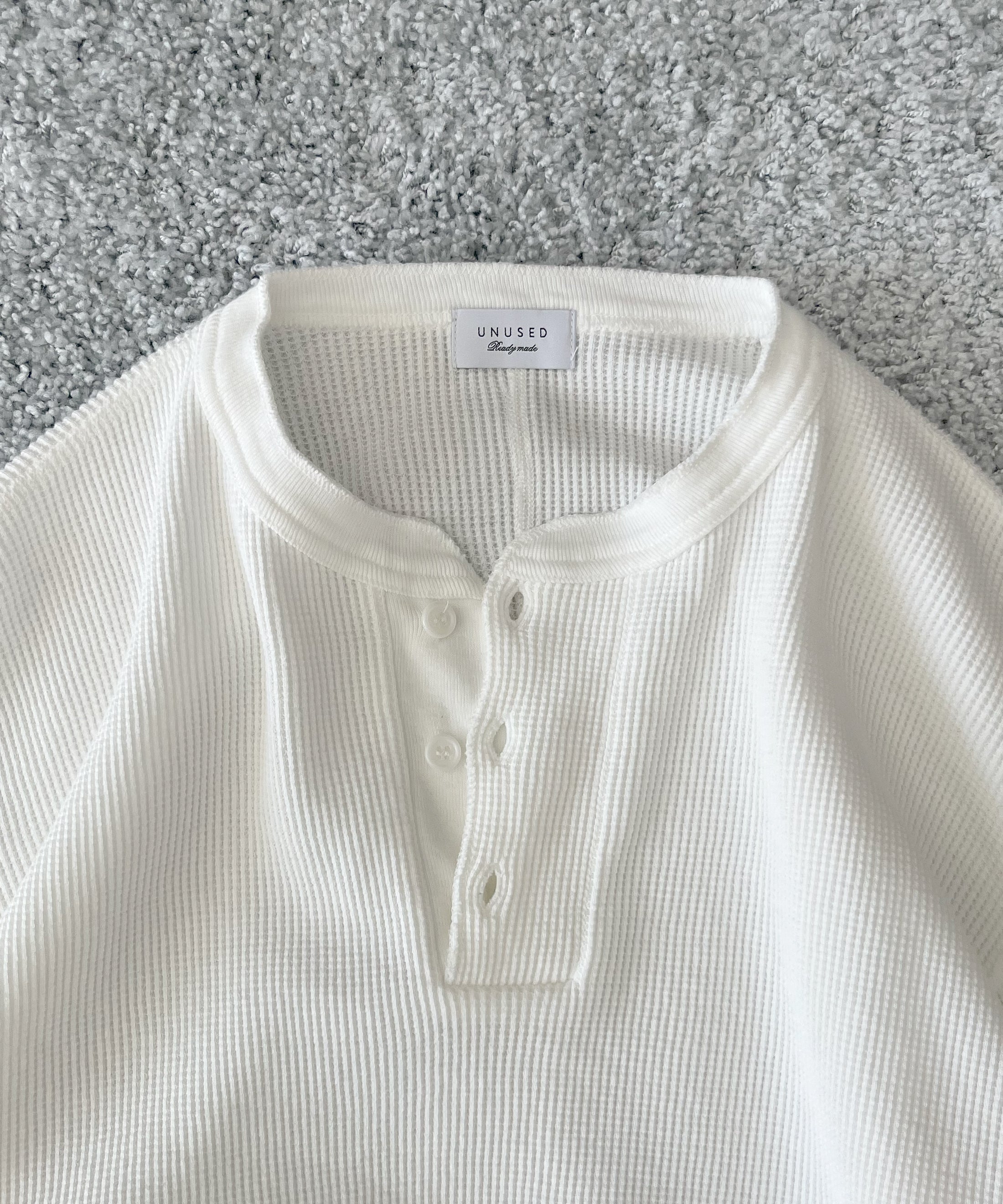 UNUSED【アンユーズド】Us2536 Long-sleeve henry neck waffle t-shirt