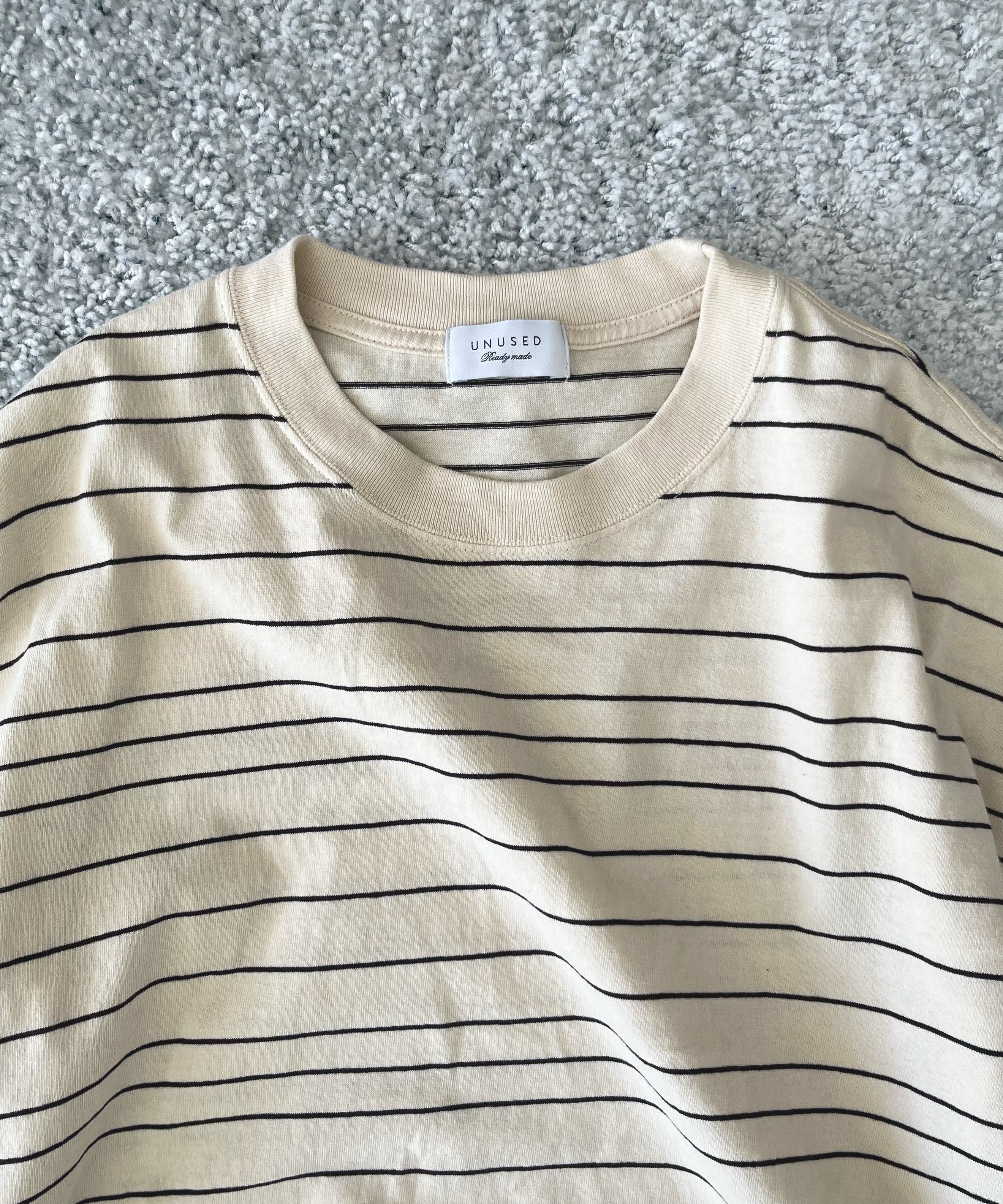 UNUSED Us2544 border long sleeve t-shirt "ECRU"