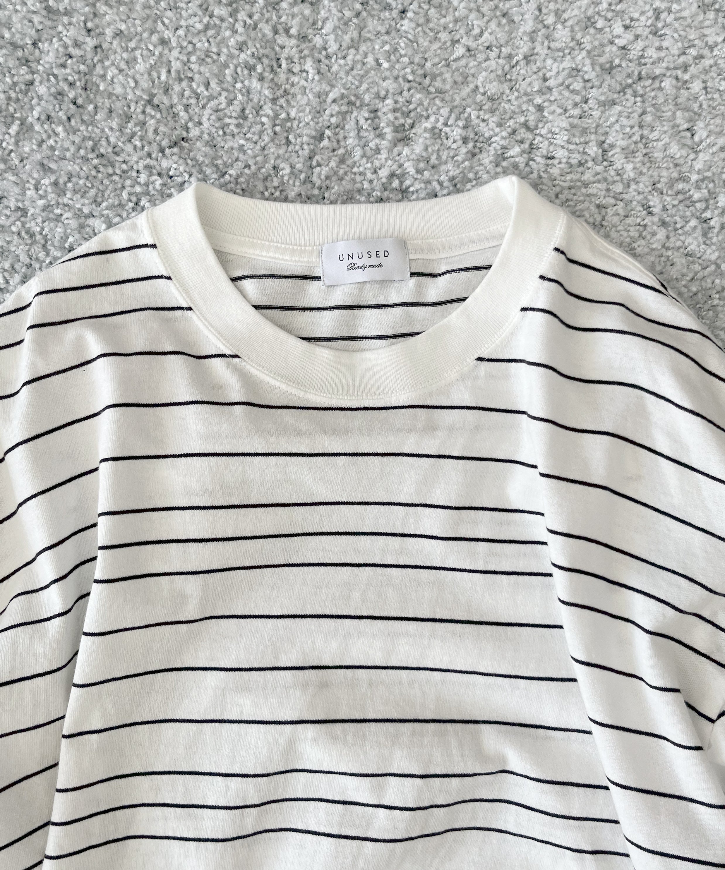 UNUSED Us2544 border long sleeve t-shirt "WHITE"