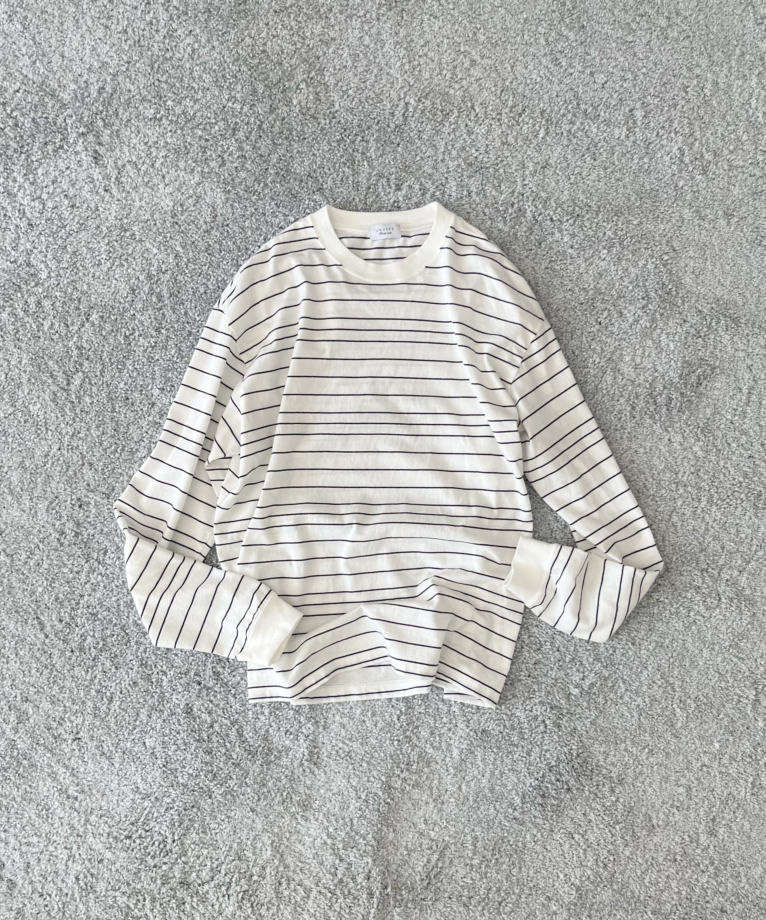 UNUSED Us2544 border long sleeve t-shirt "ECRU"