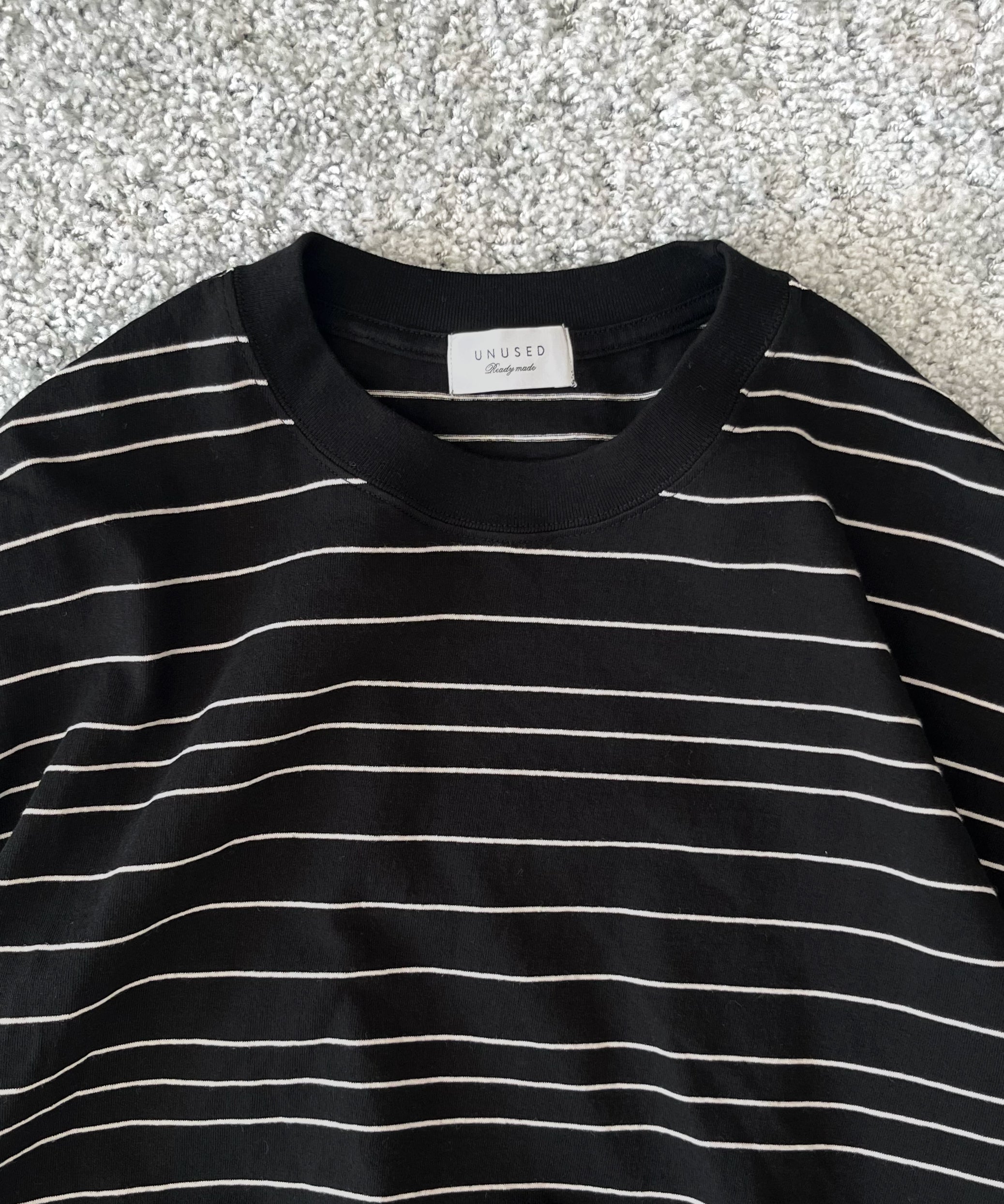 UNUSED Us2544 border long sleeve t-shirt "BLACK"