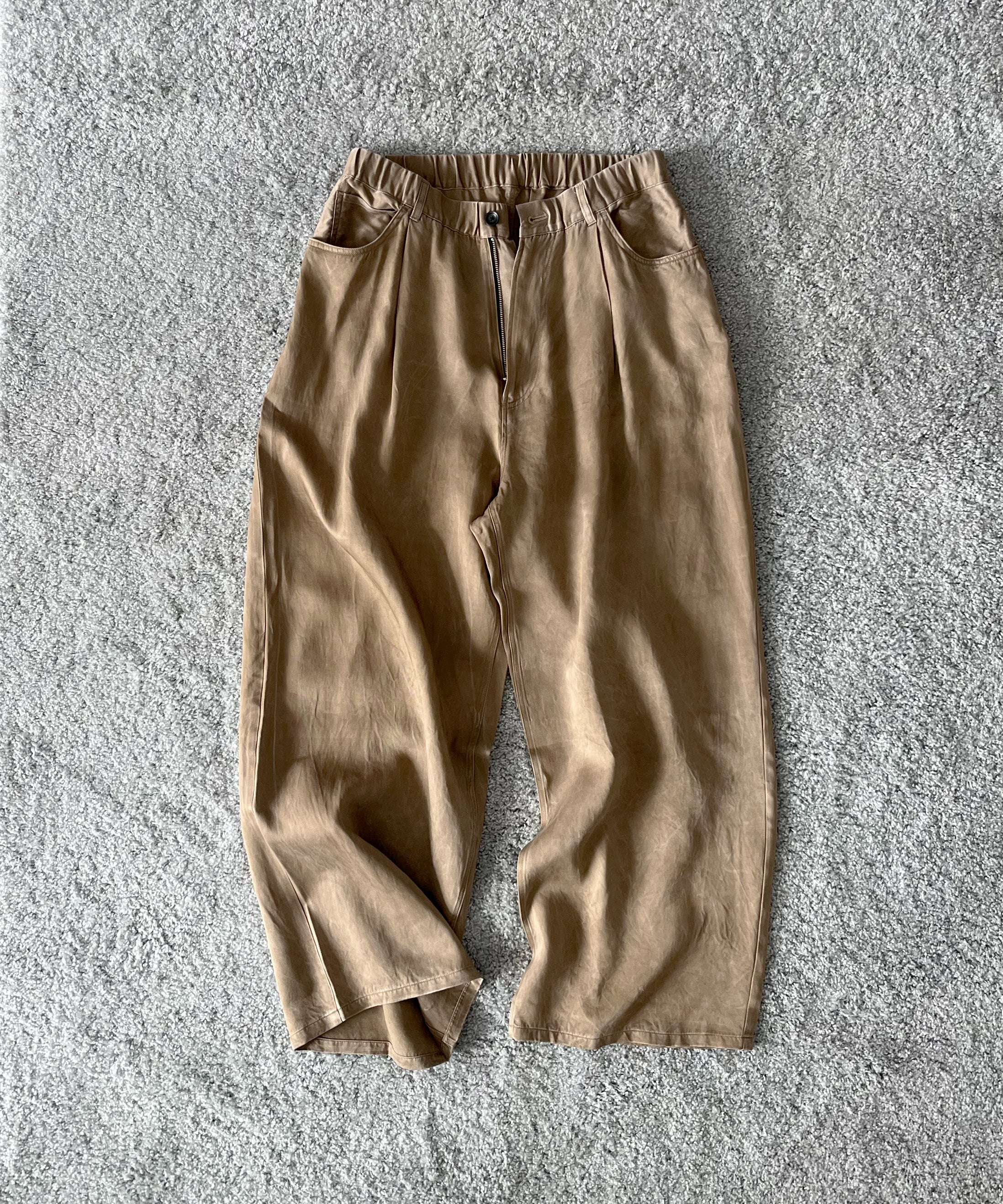 VOAAOV Pigment cupro 5p pants "CHARCOAL"