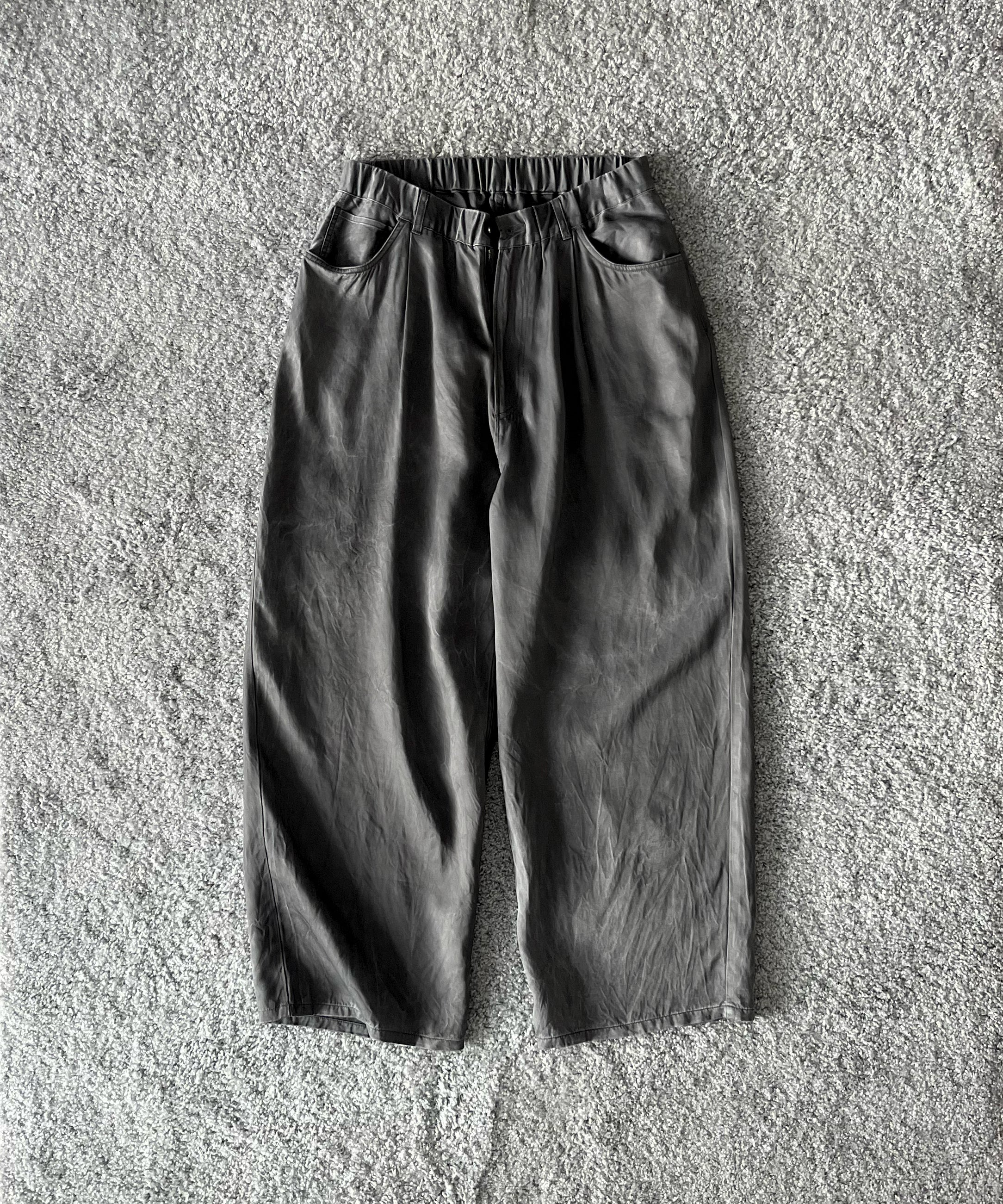 VOAAOV Pigment cupro 5p pants "CHARCOAL"