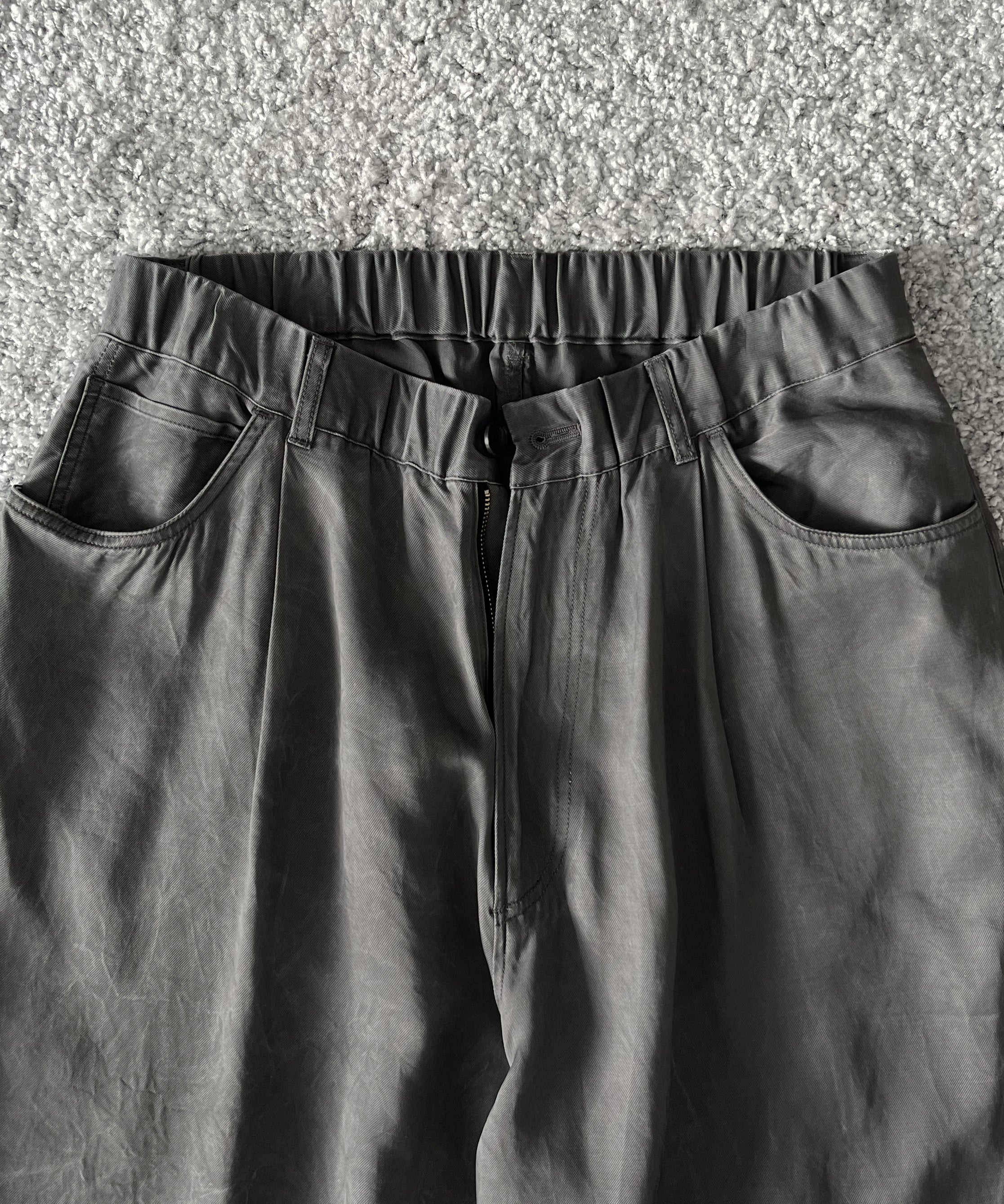 VOAAOV Pigment cupro 5p pants "CHARCOAL"