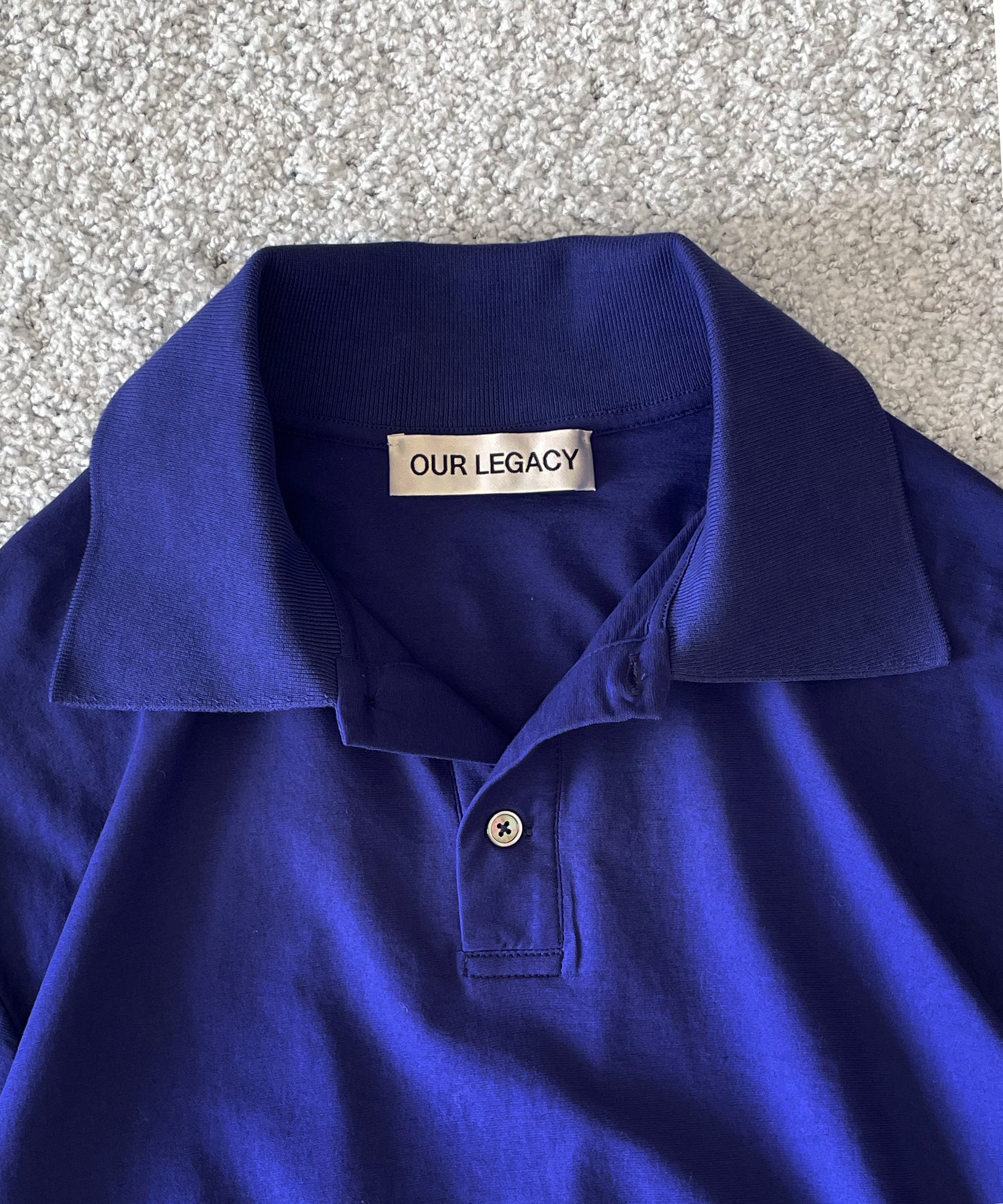 OUR LEGACY Rugby longsleeve "DEEP BLUE HIGH TWIST JERSEY"