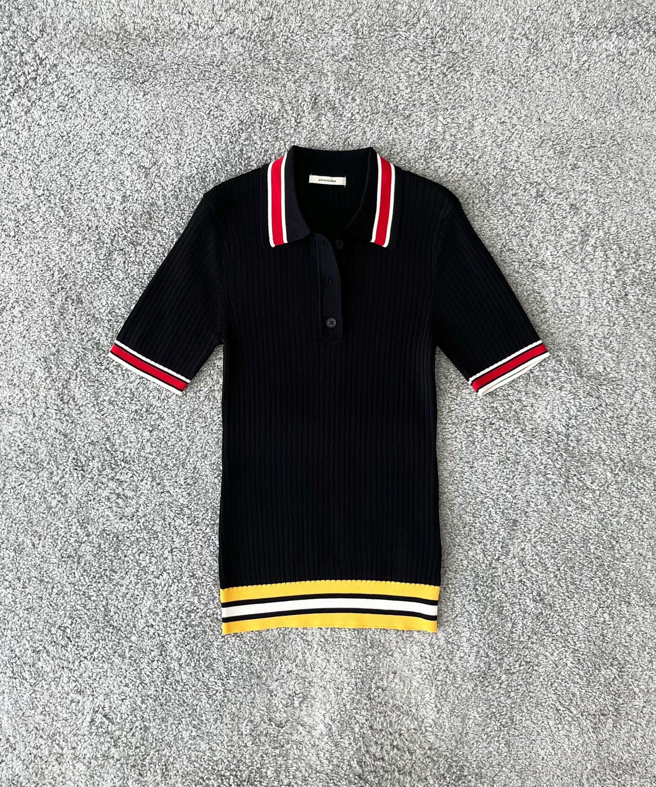 entire studios Ribbed polo "COBALT"