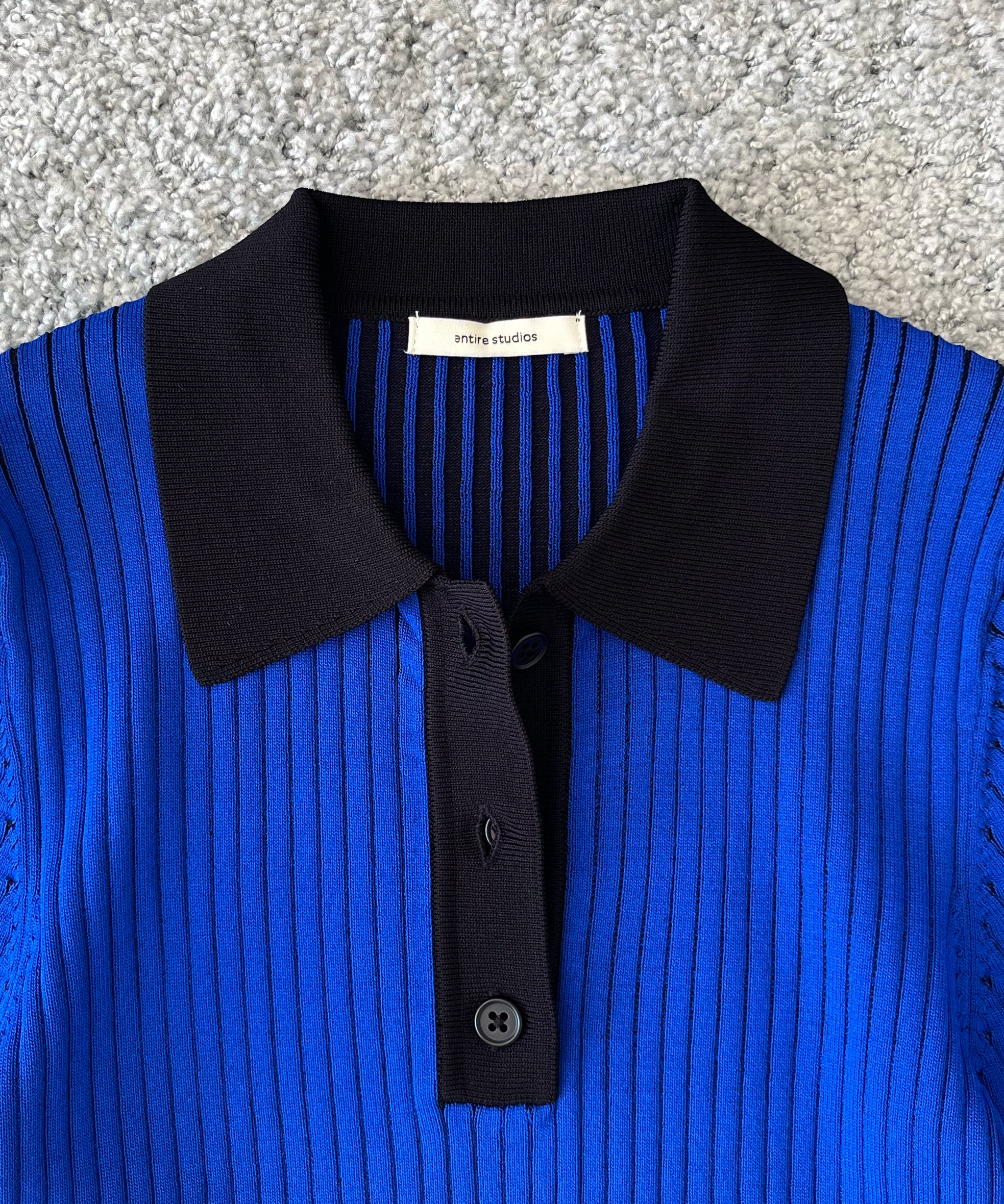entire studios Ribbed polo "COBALT"