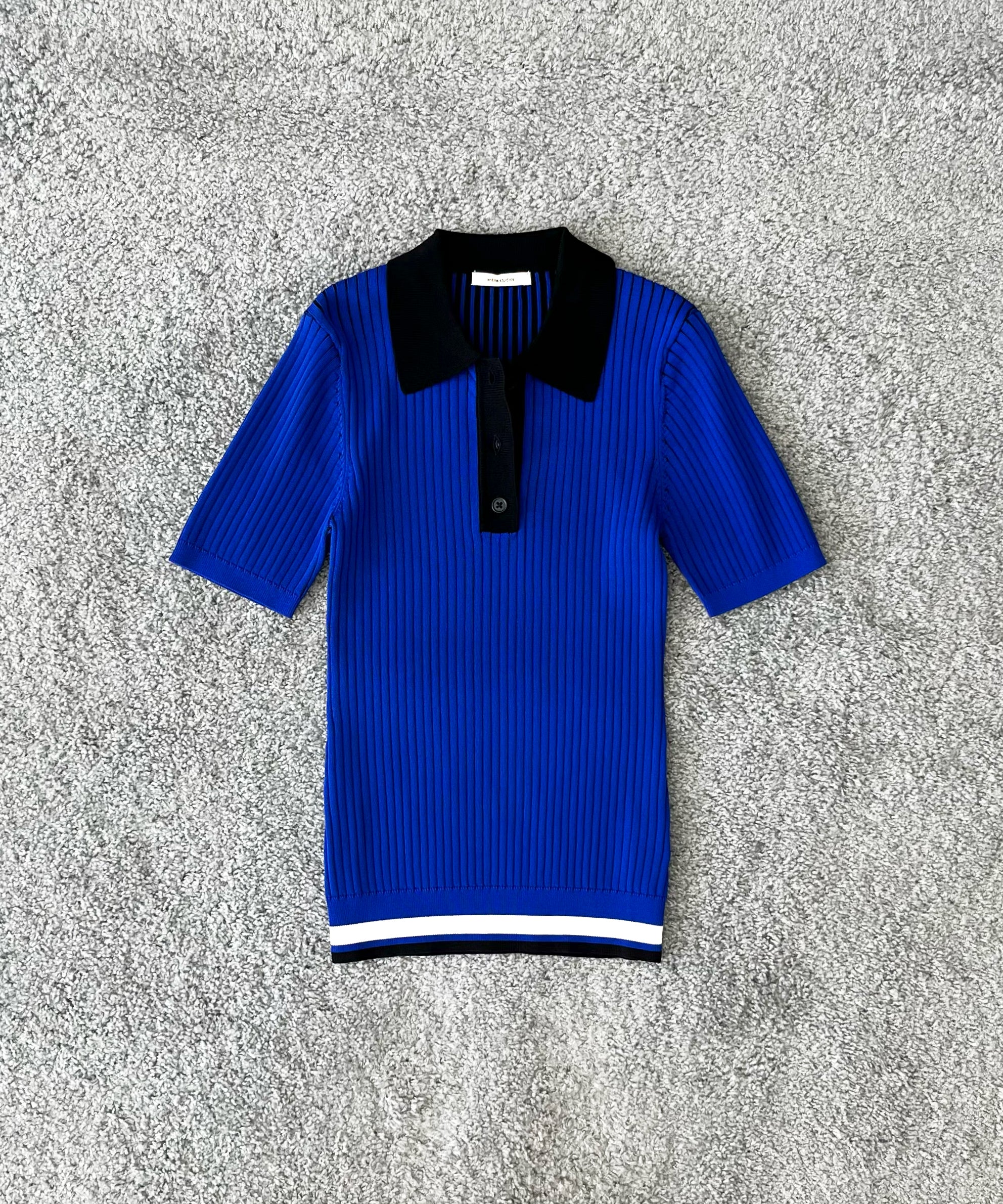 entire studios【エンタイアスタジオ】メンズ 半袖ポロシャツ Ribbed