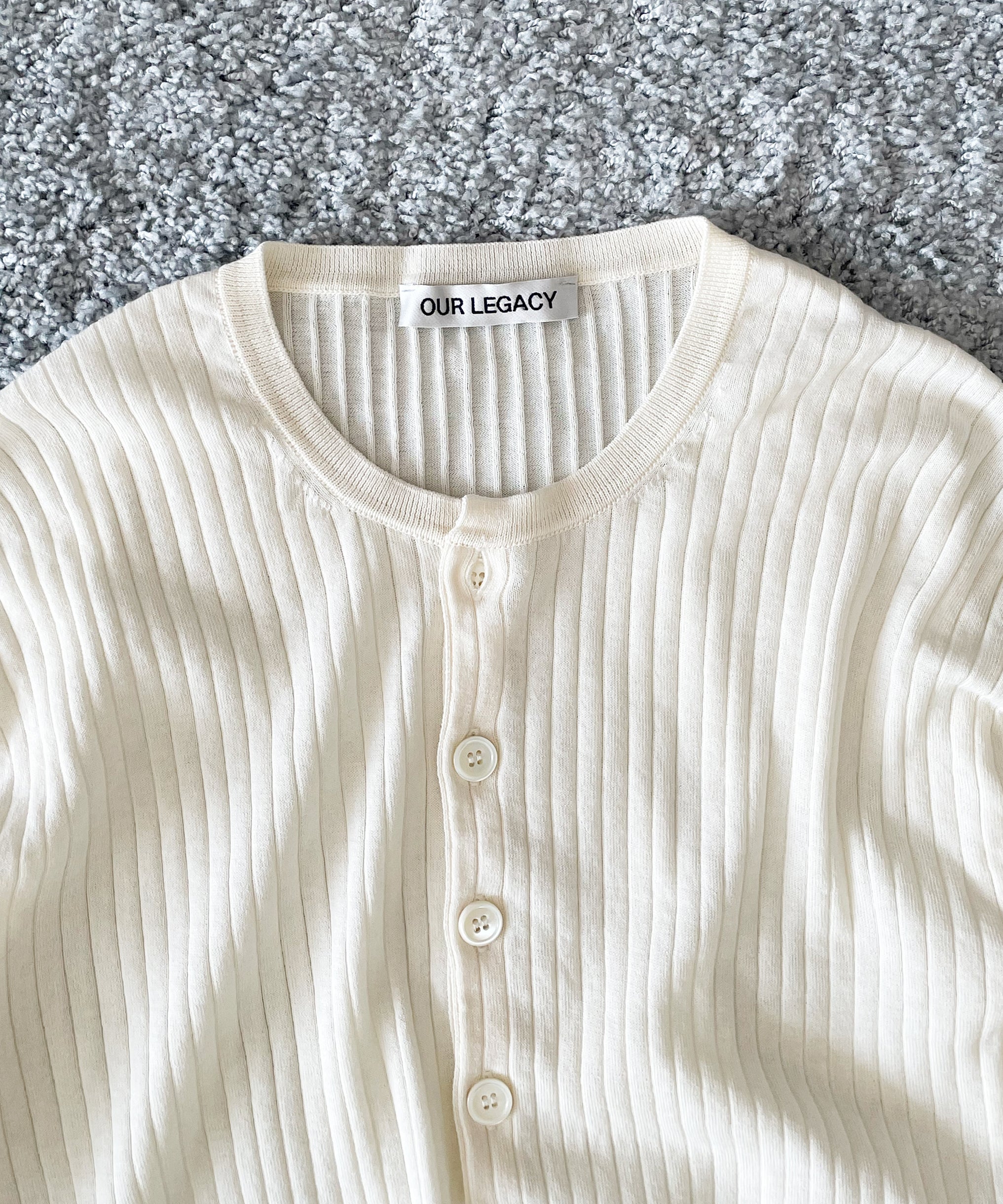 OUR LEGACY Fine henley "IVORY COTTON CREPE"