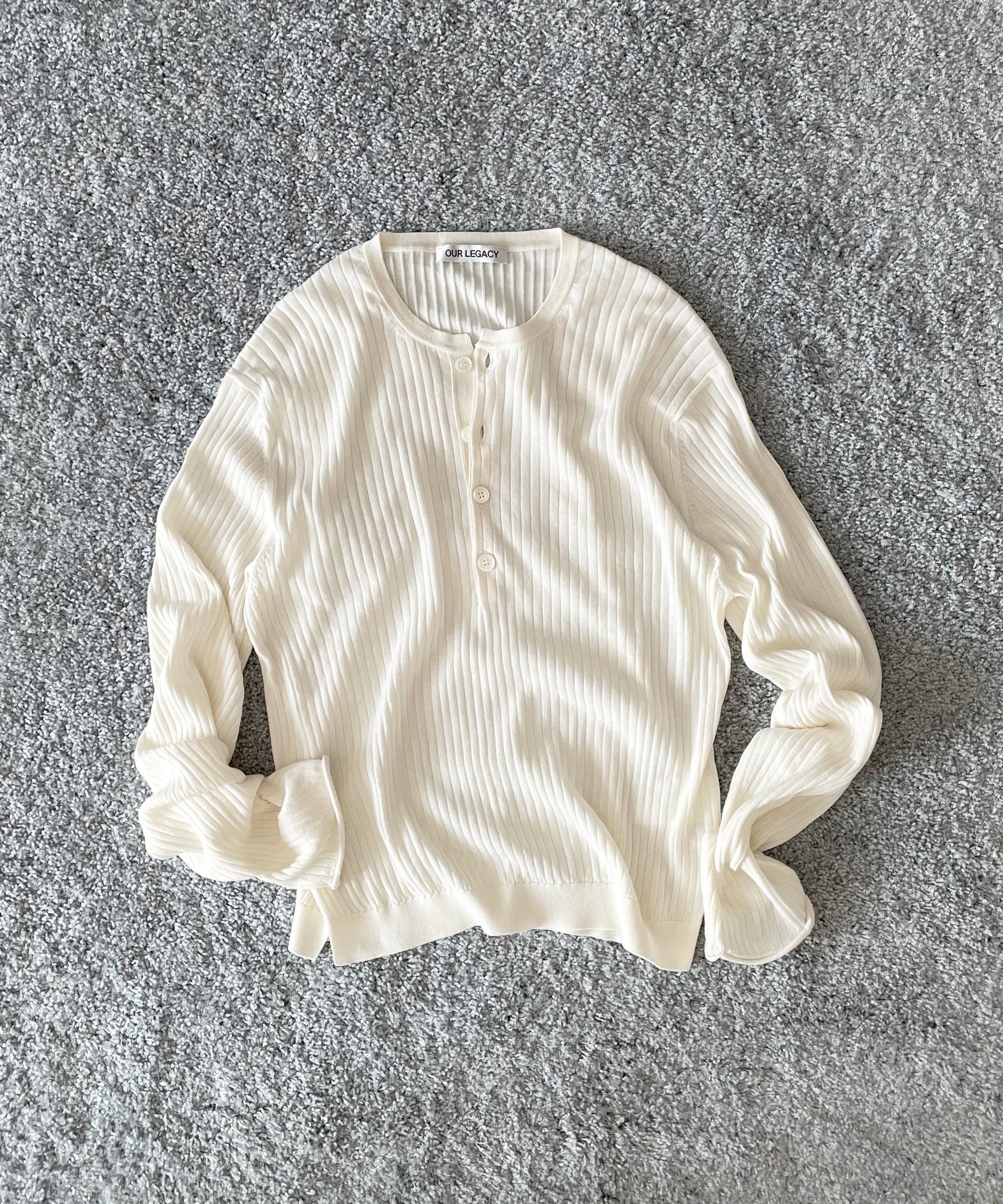 OUR LEGACY Fine henley "IVORY COTTON CREPE"