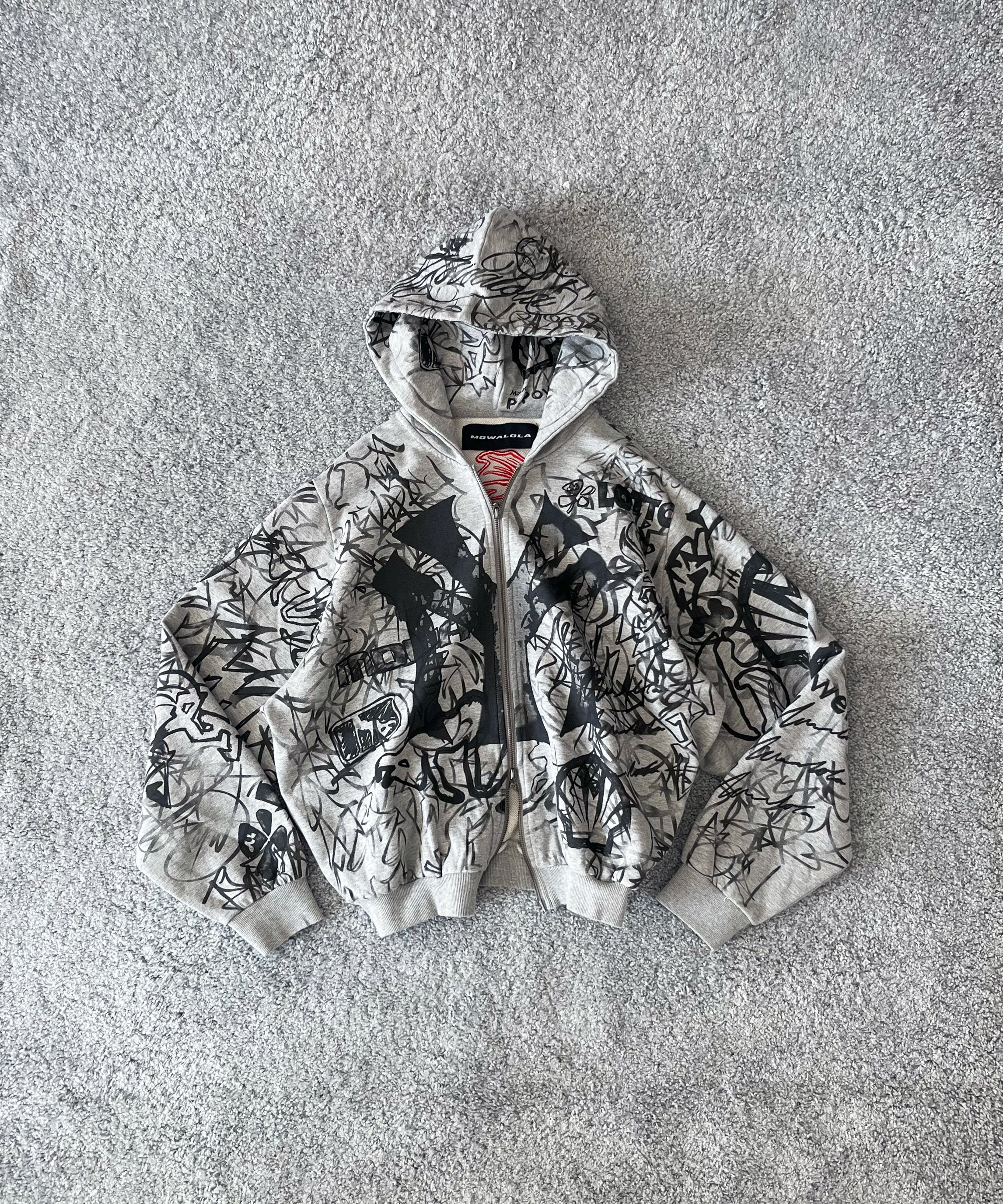 MOWALOLA【モワローラ】メンズ パーカー Grey grafitti track top
