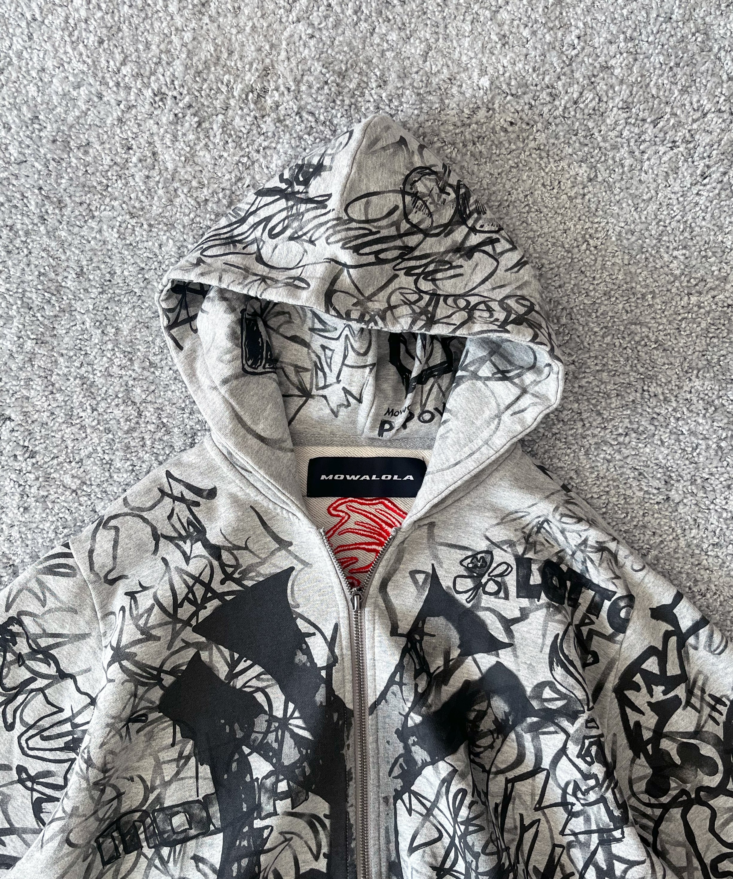 MOWALOLA Grey grafitti track top "GREY"