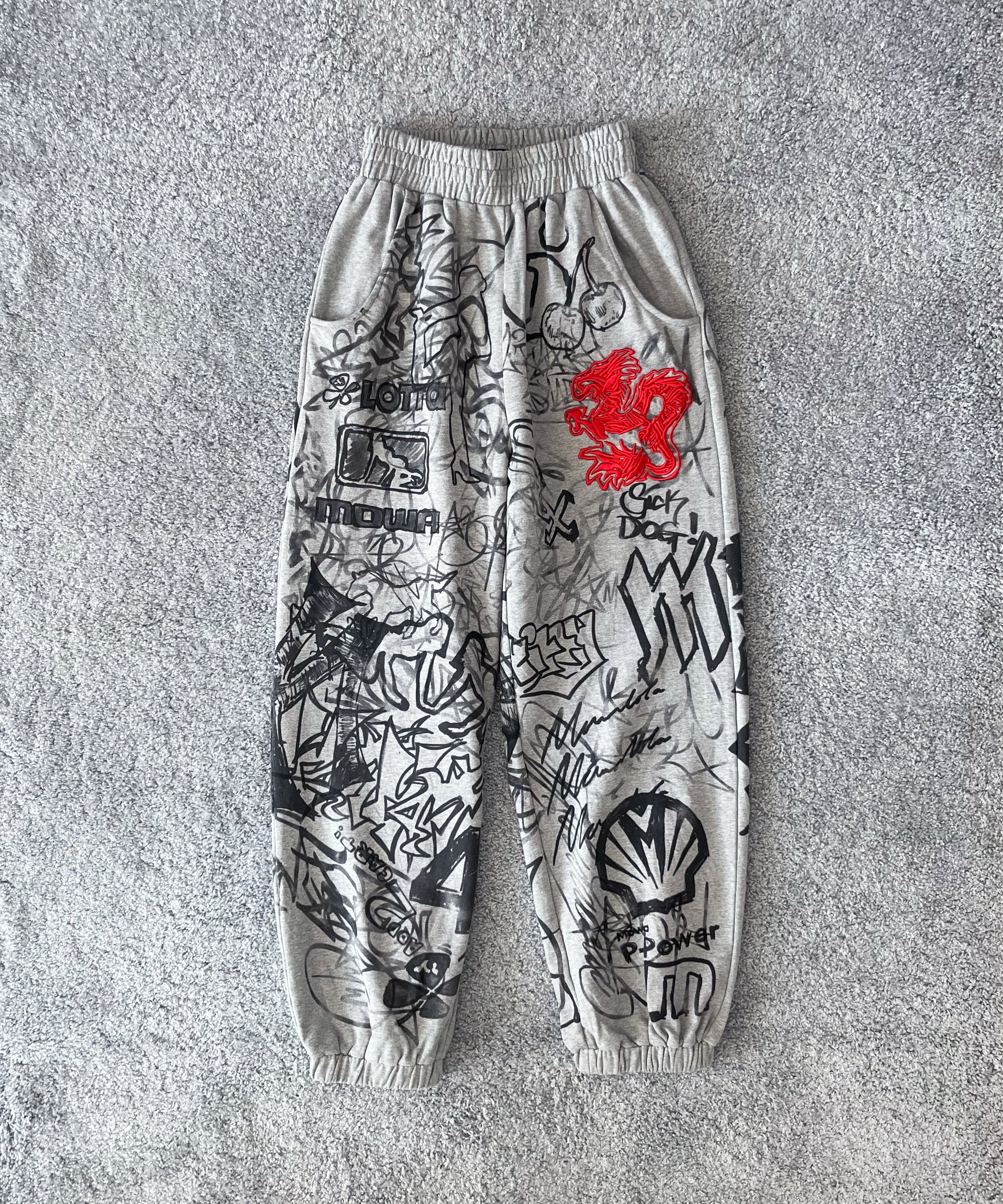 MOWALOLA Grafitti track pant "GREY"