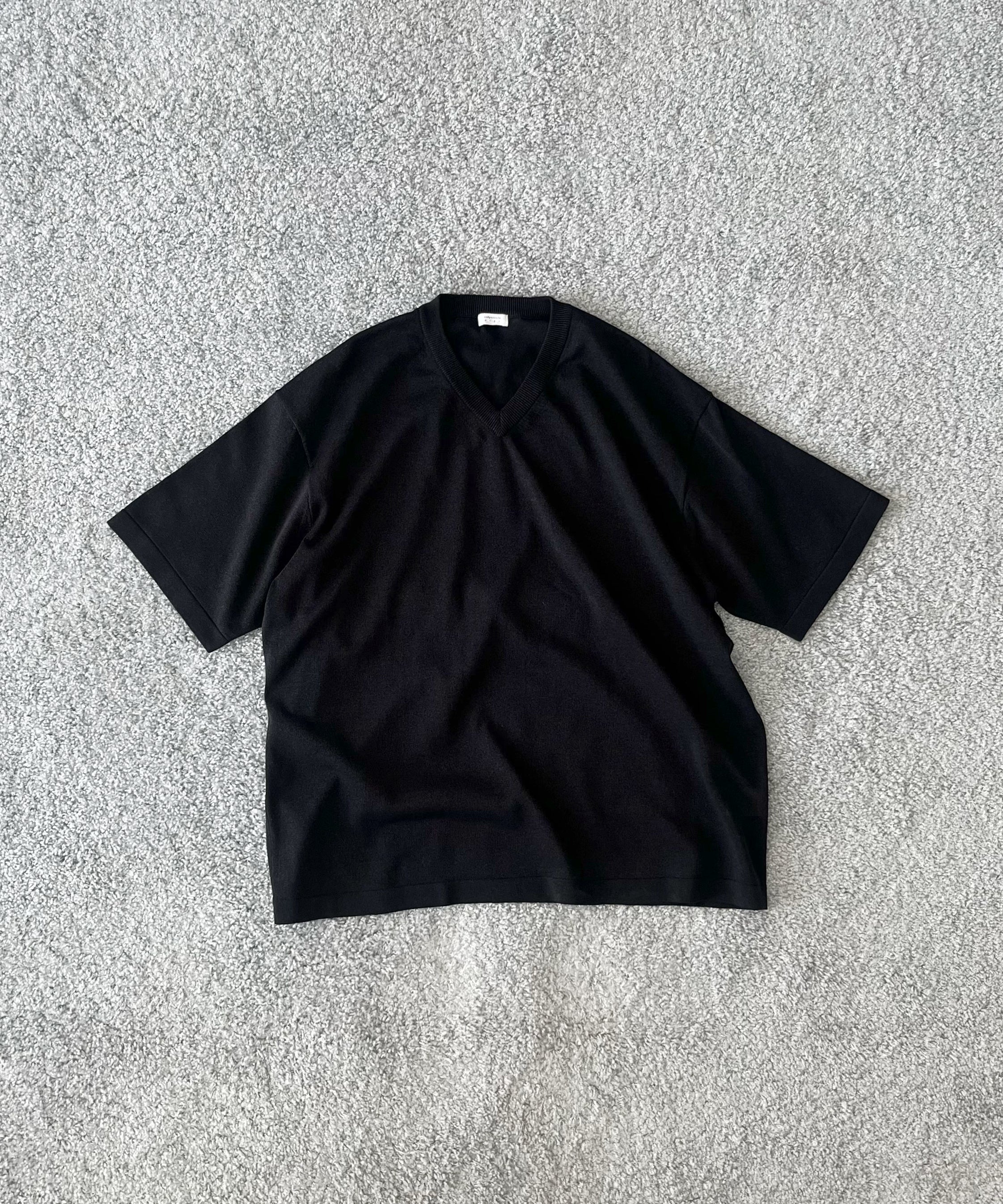 crepuscule Washi v/n knit t-shirt "BLACK"