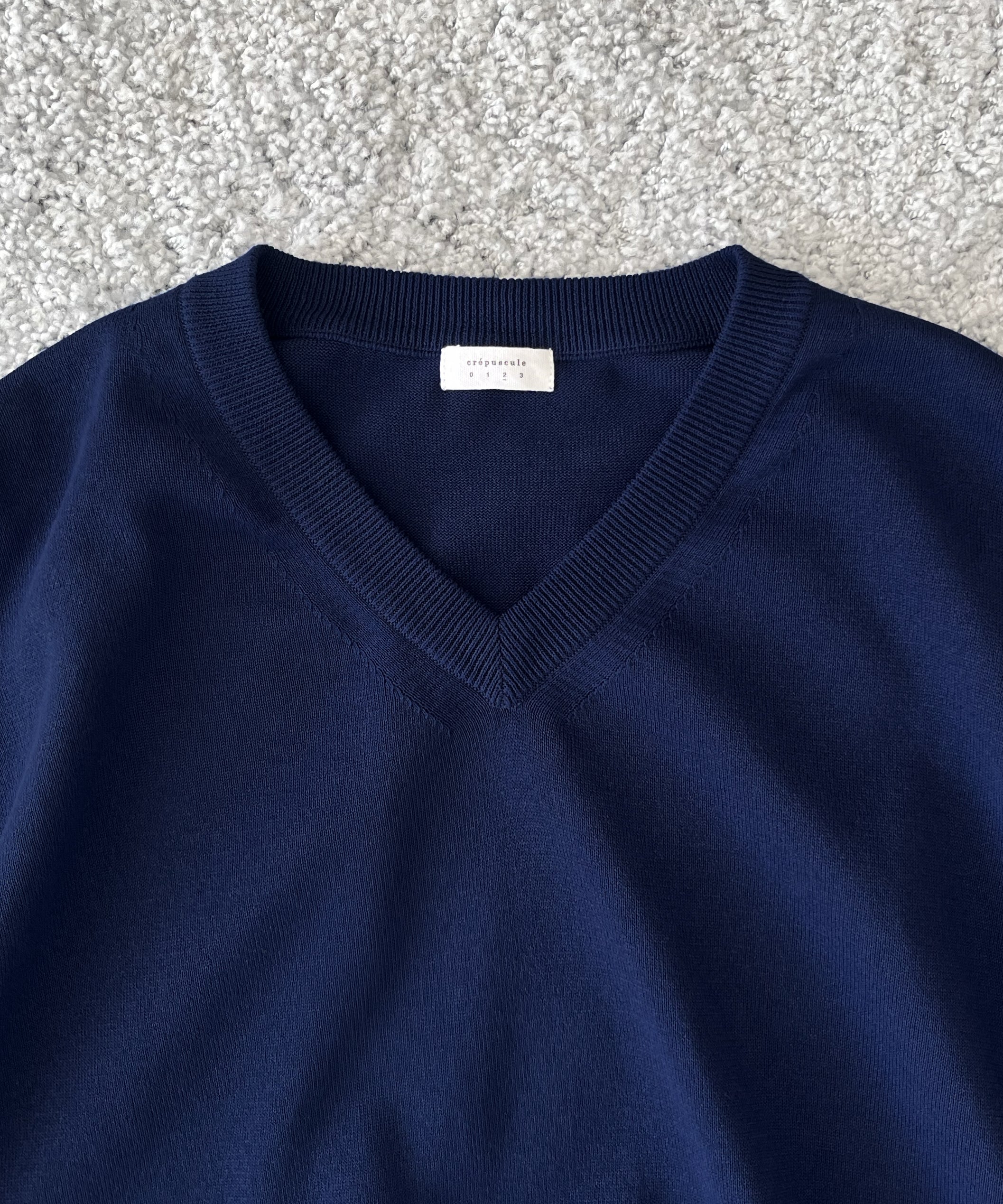 crepuscule Washi v/n knit t-shirt "BLUE"