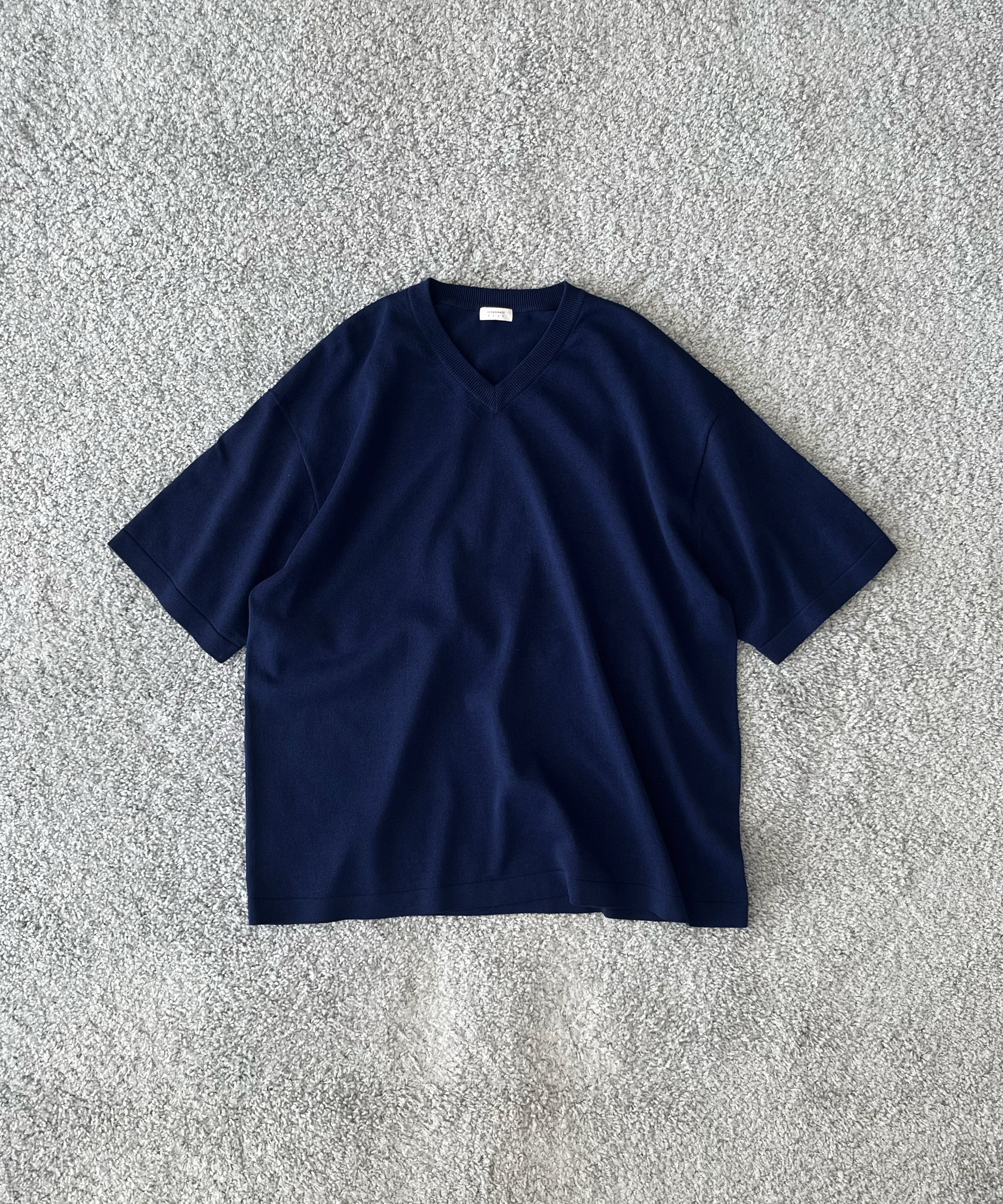 crepuscule Washi v/n knit t-shirt "BLUE"