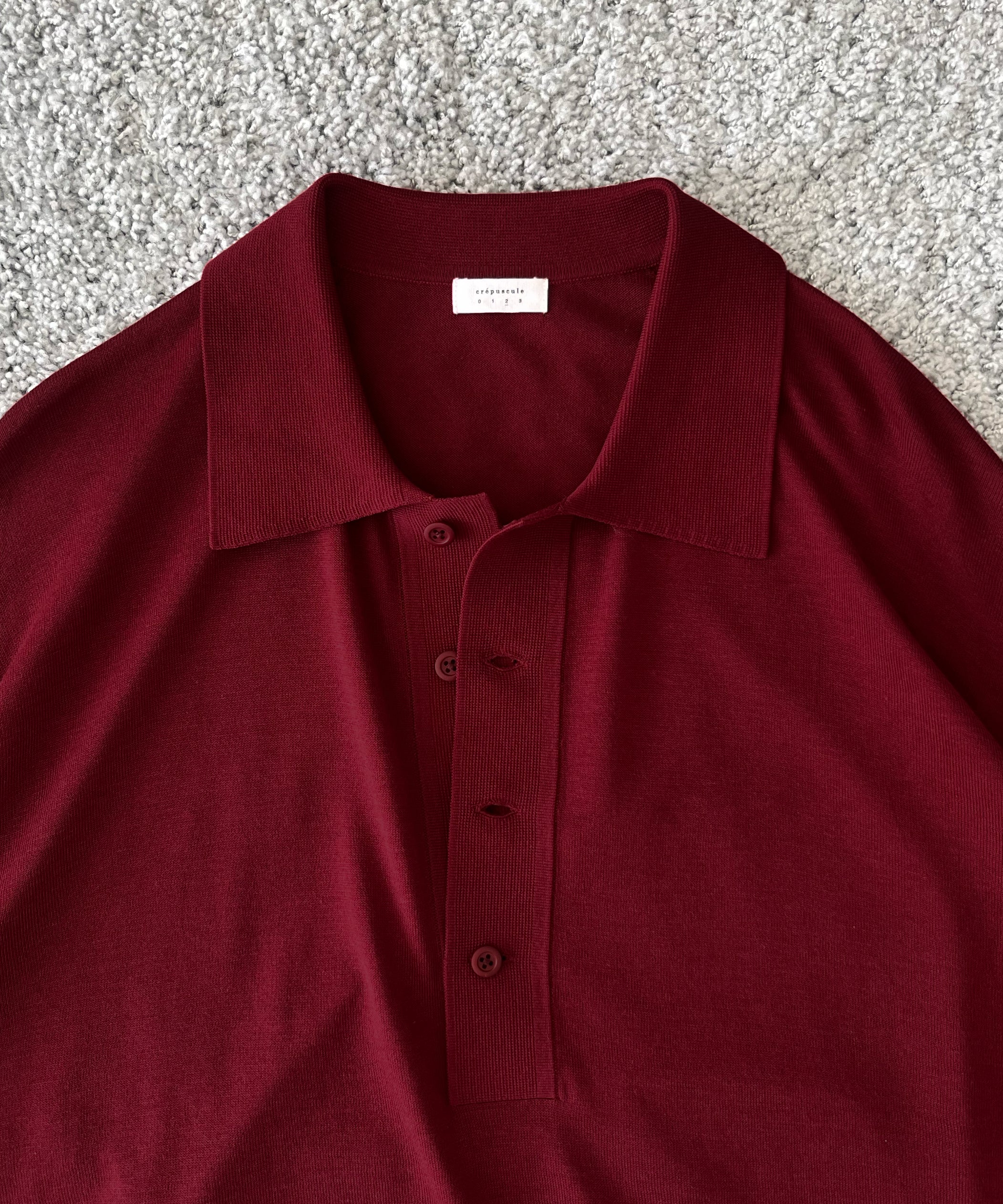 【EXCLUSIVE】crepuscule S/s polo "WINE"