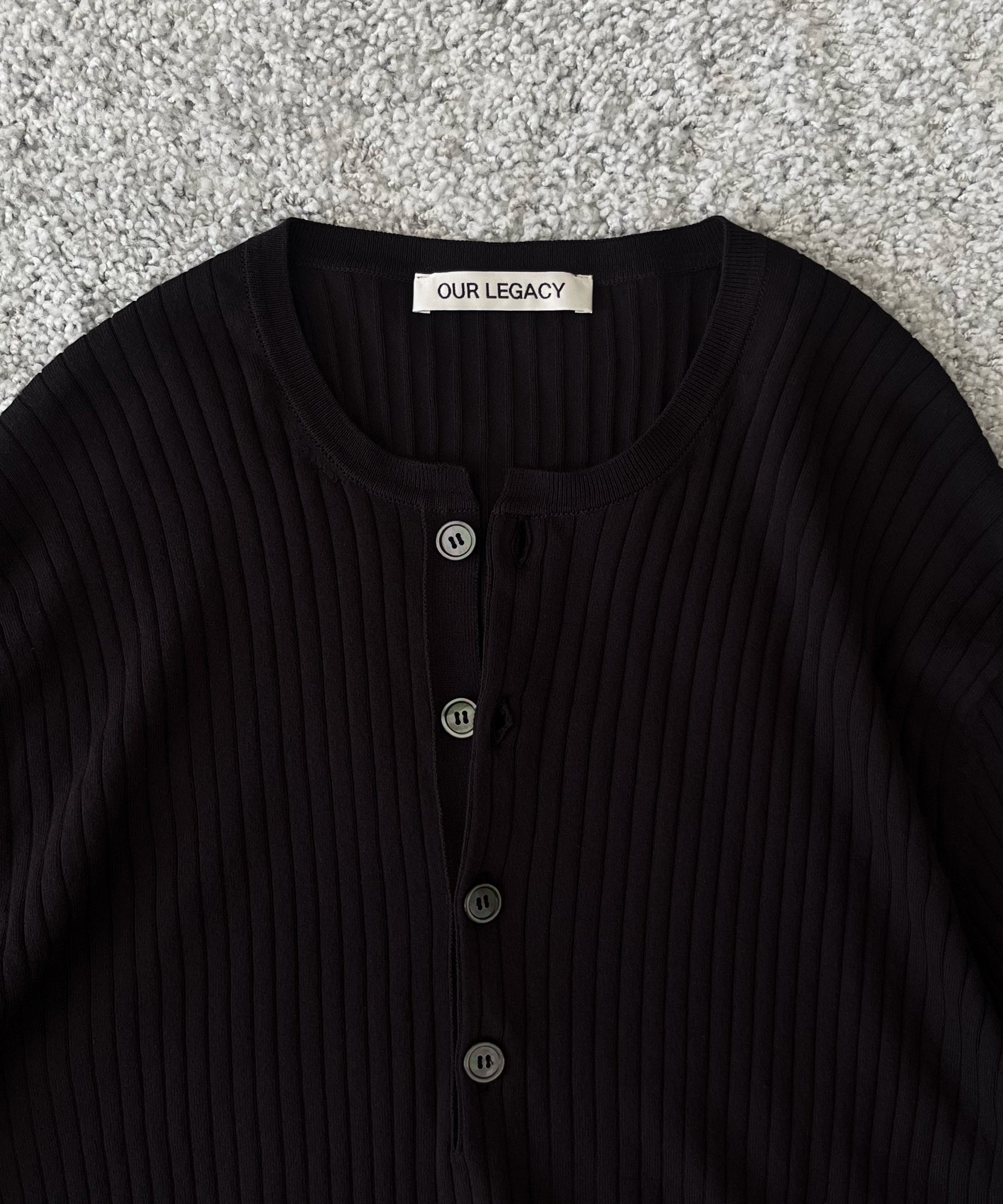 OUR LEGACY Fine henley “NOBLE NAVY COTTON CREPE”