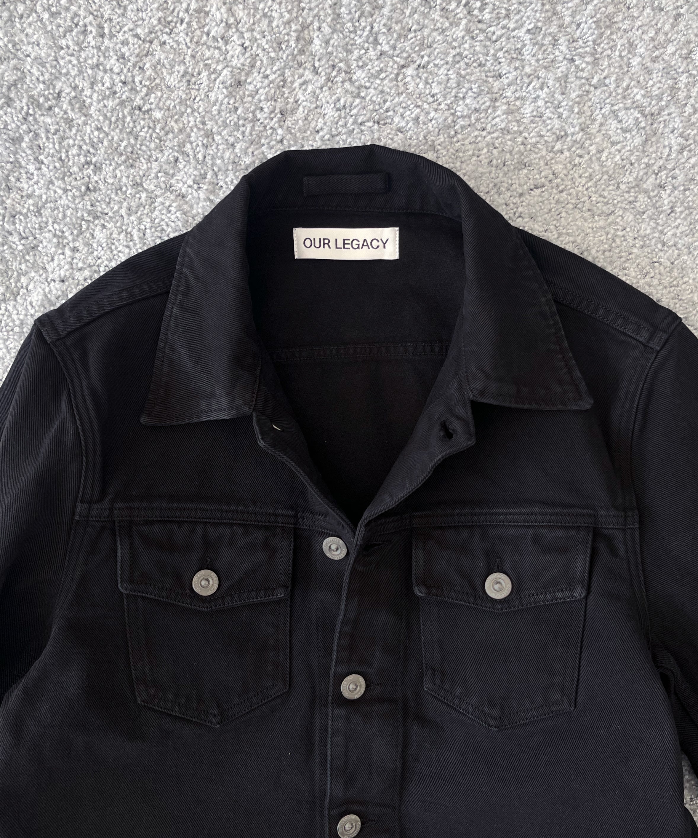 OUR LEGACY Origin jacket “OVERDYED HIGHWAY BLACK”