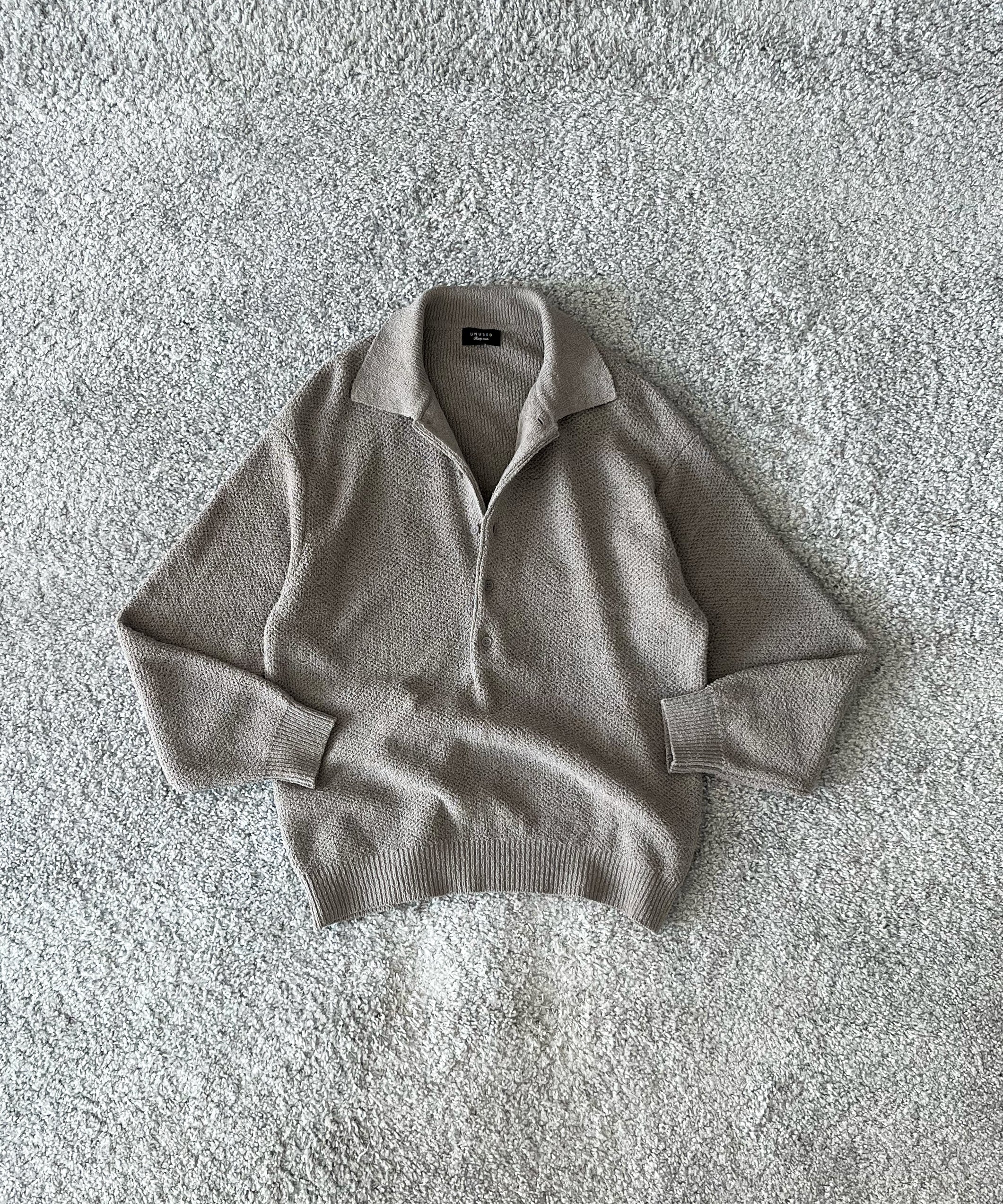 UNUSED Us2551 honey comb polo knit "GRAY"