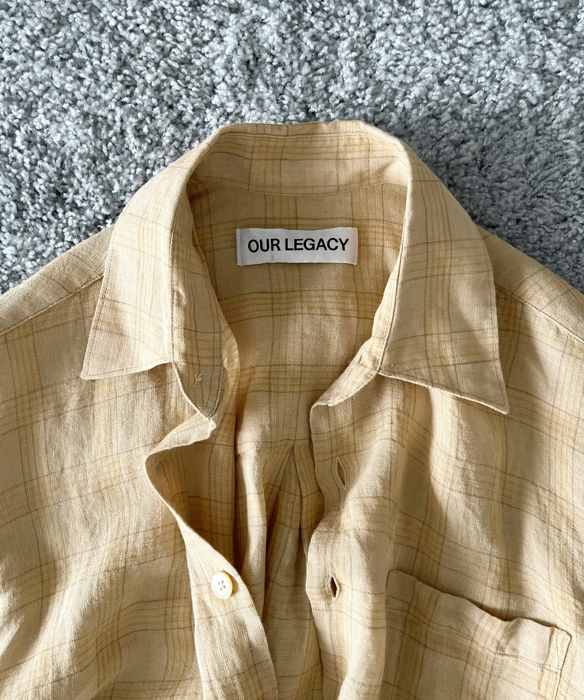 OUR LEGACY Above shirt "VACAY CHECK GAUZE LINEN"